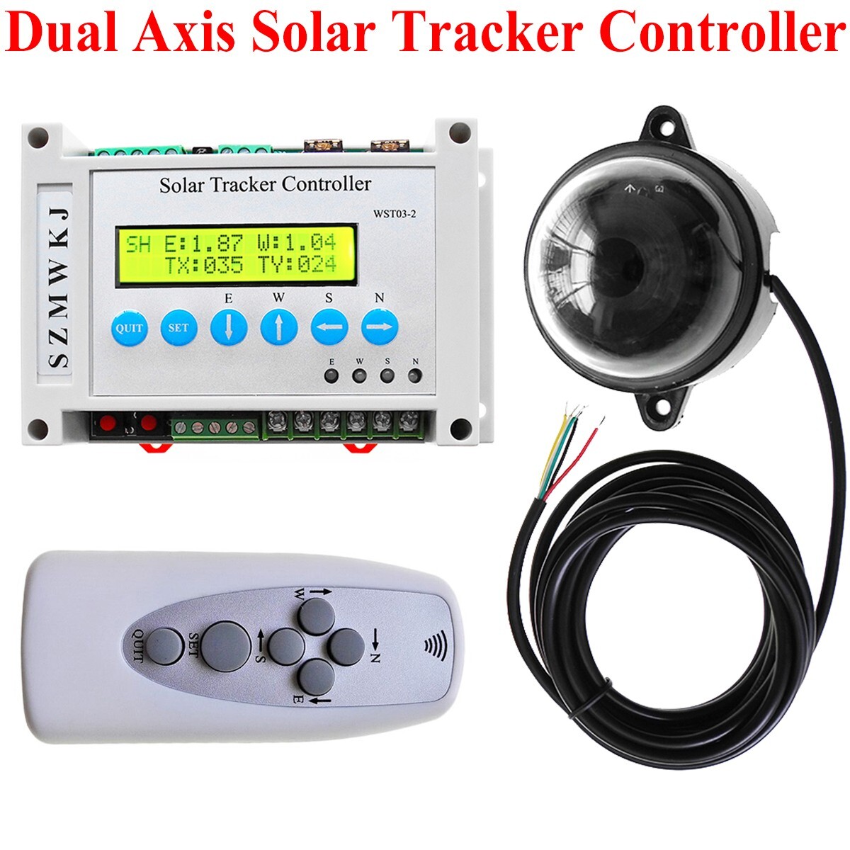 Dual Axis LCD Solar Tracker Controller Automatic Solar Tracking & Remote Control
