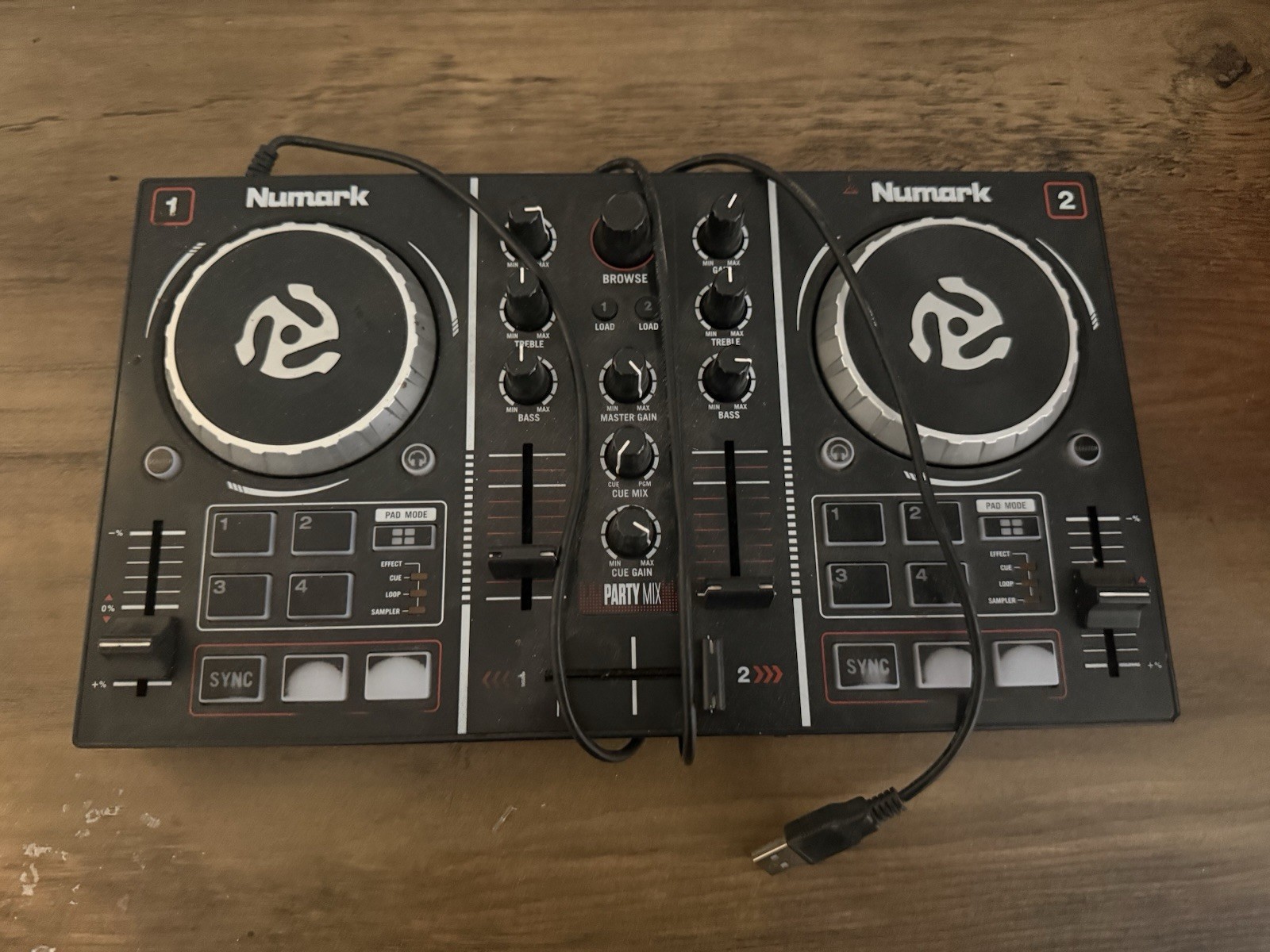 Numark Party Mix Double Deck DJ Controller, Built-In Mixer, Loop/Sampler, USB