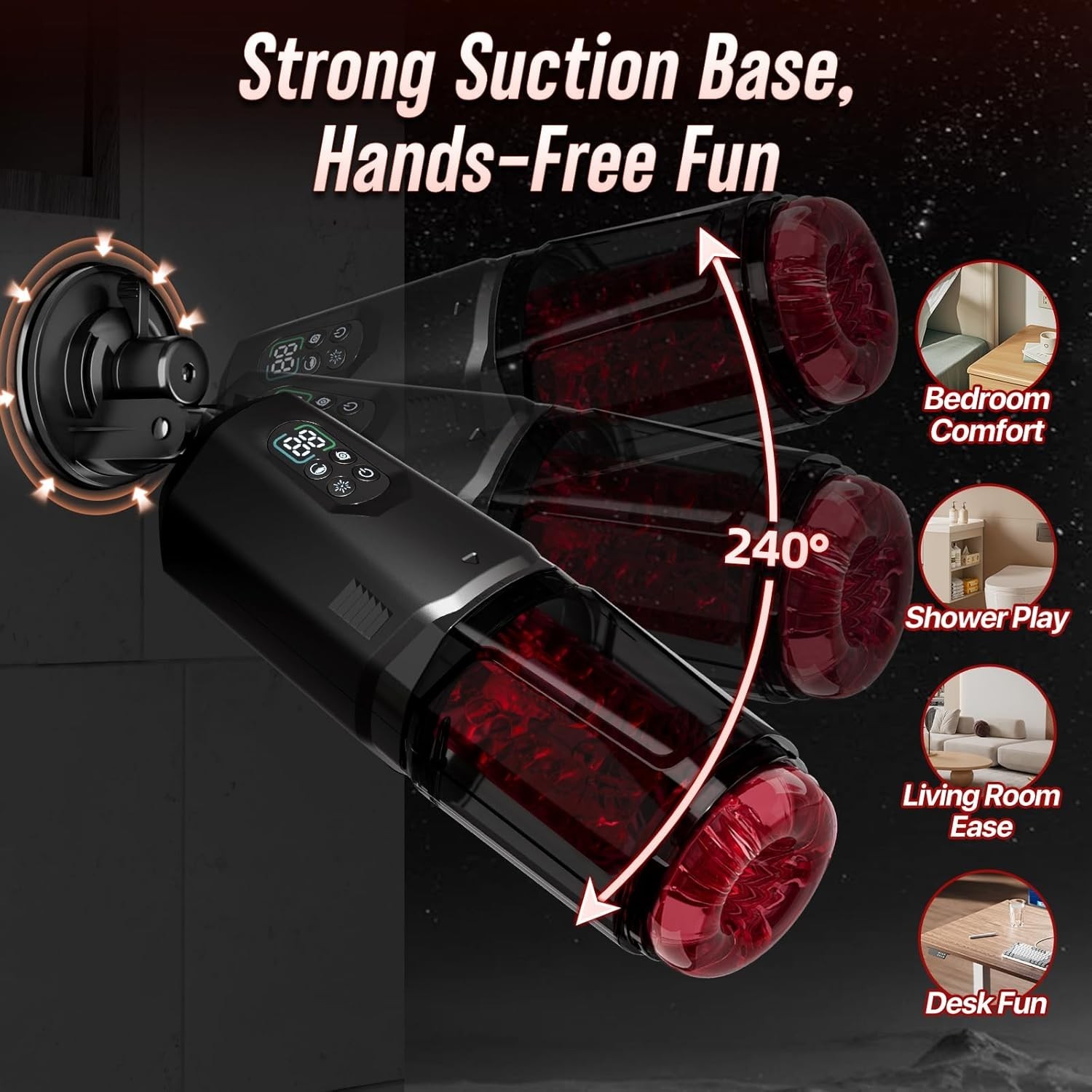 Male Masturbaters Cup Automatic HandsFree Rotating Thrusting Stroker Lubricants