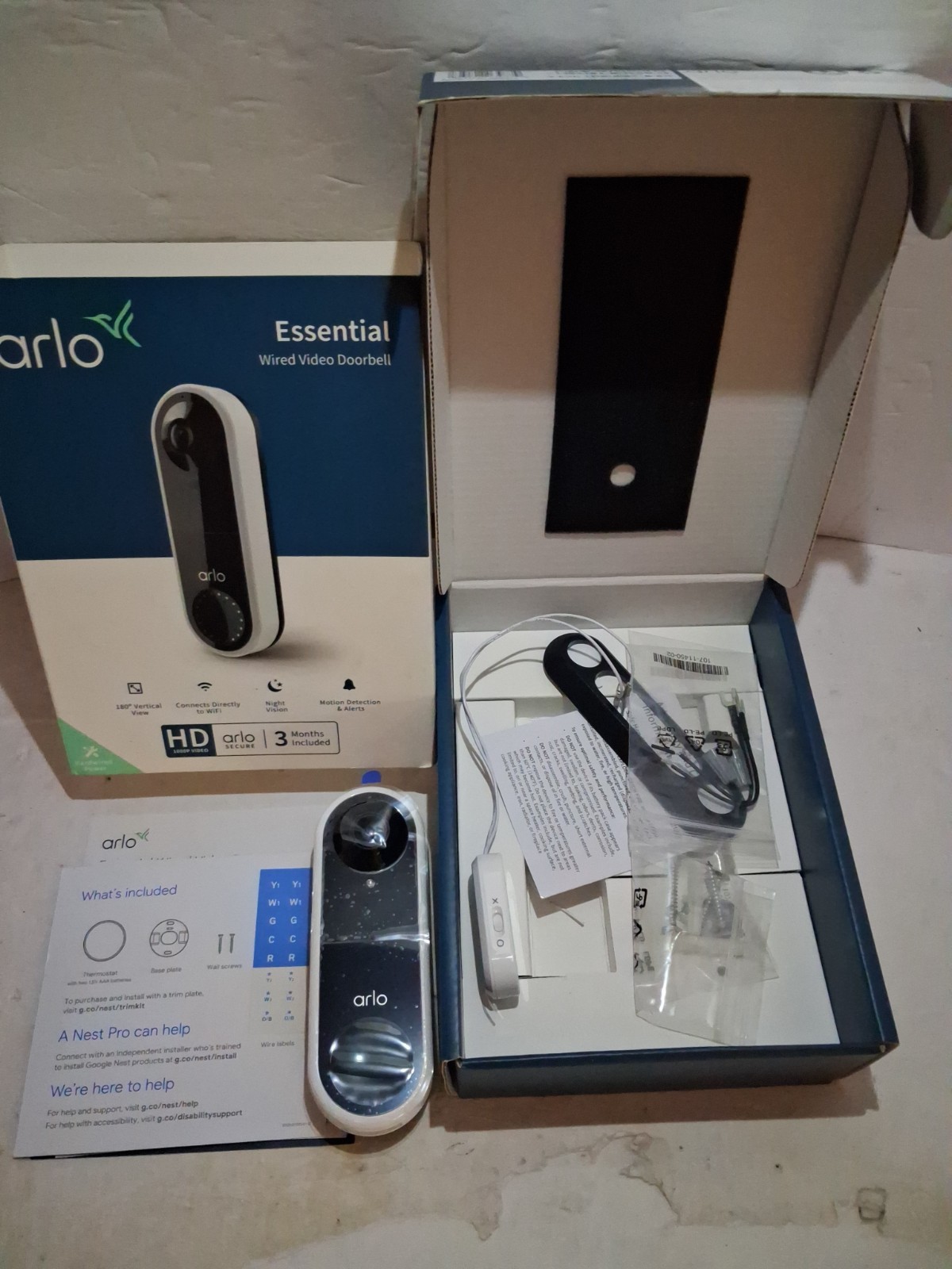 Arlo Video Doorbell - White/Black