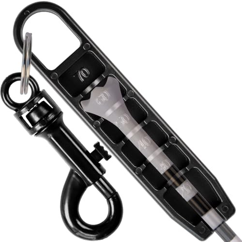 Golf Tee Height Setter Tool with 6 Adjustable 2 golf tee setter - black