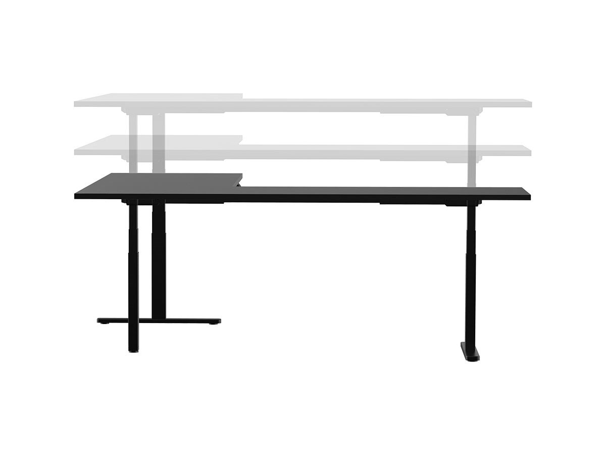 Monoprice Triple Motor Height Adjustable Sit-Stand Corner Desk Frame - Black