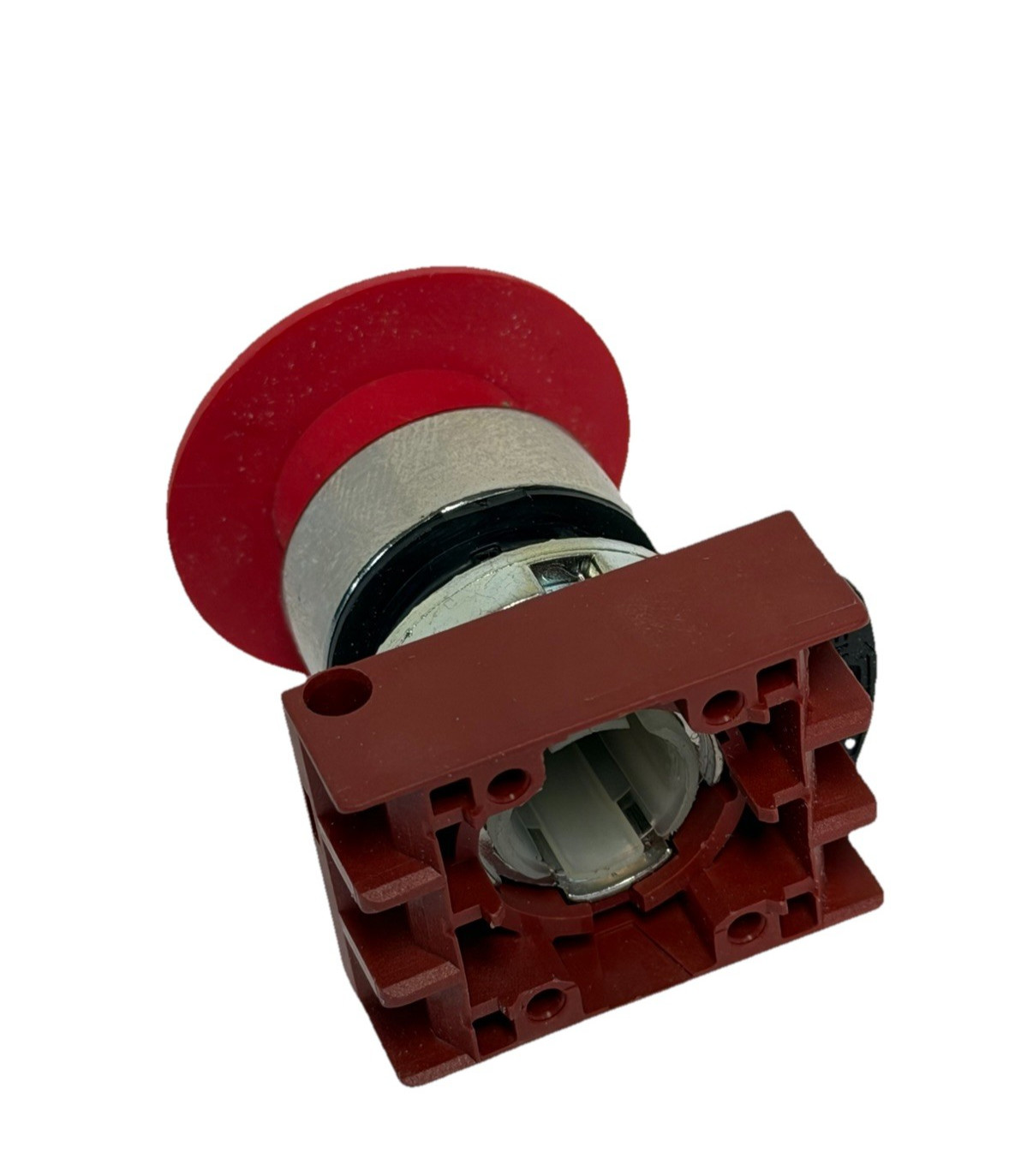 NIB GENERAL ELECTRIC P9CEM4RN PUSHBUTTON OPERATOR POLISHED CHROME RED MUSHROOM