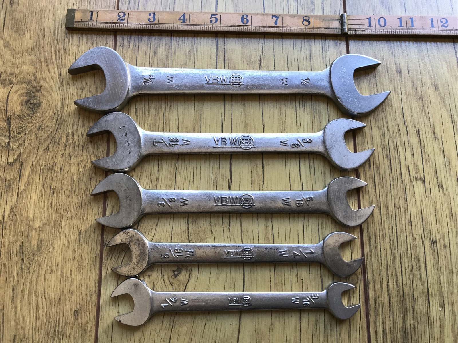 5 German   VBW🇩🇪 Whitworth Spanners 9/16” To 3/16” Whitworth