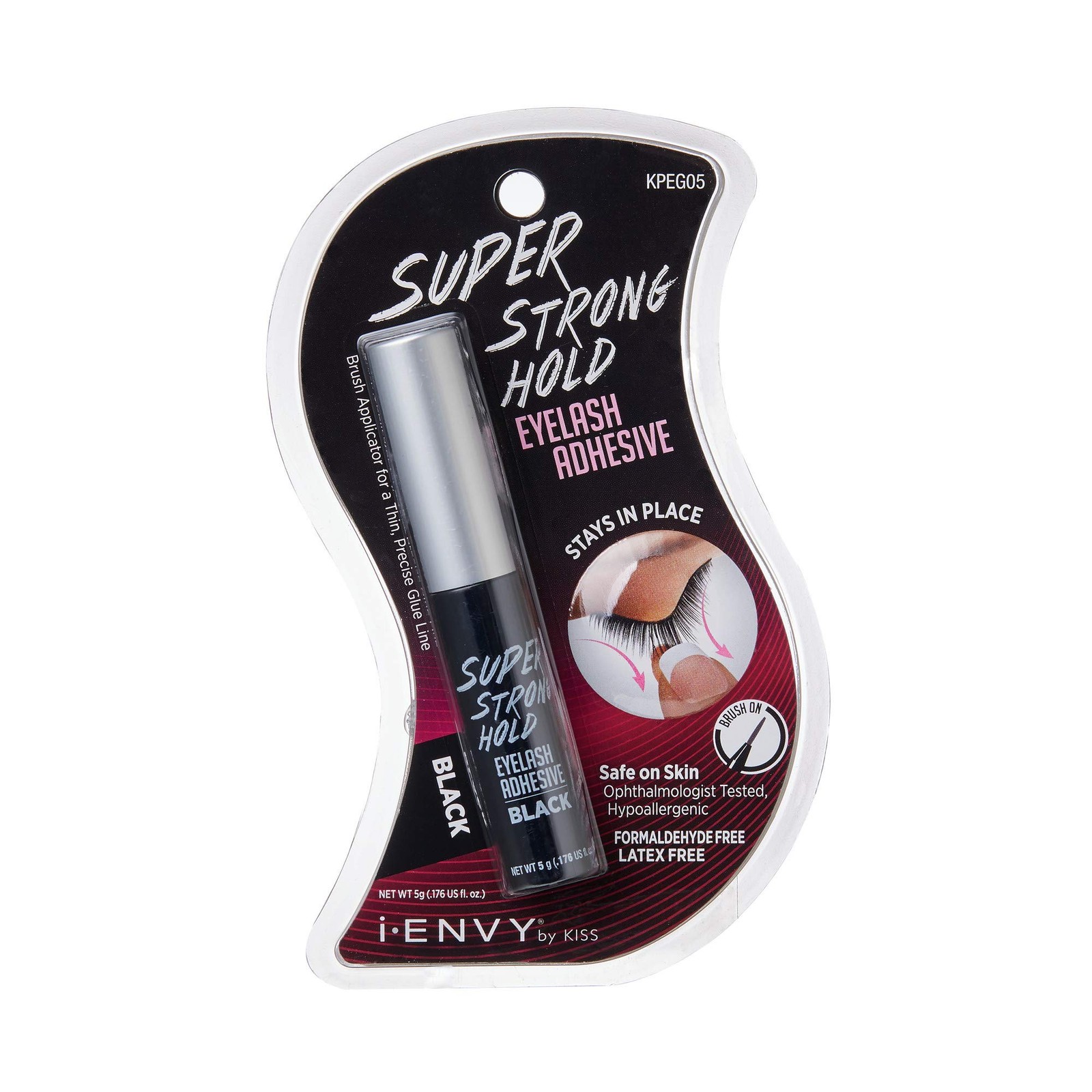 iENVY Super Strong Hold Eyelash Adhesive, 0.18 Fl Oz (Pack of 1), Black