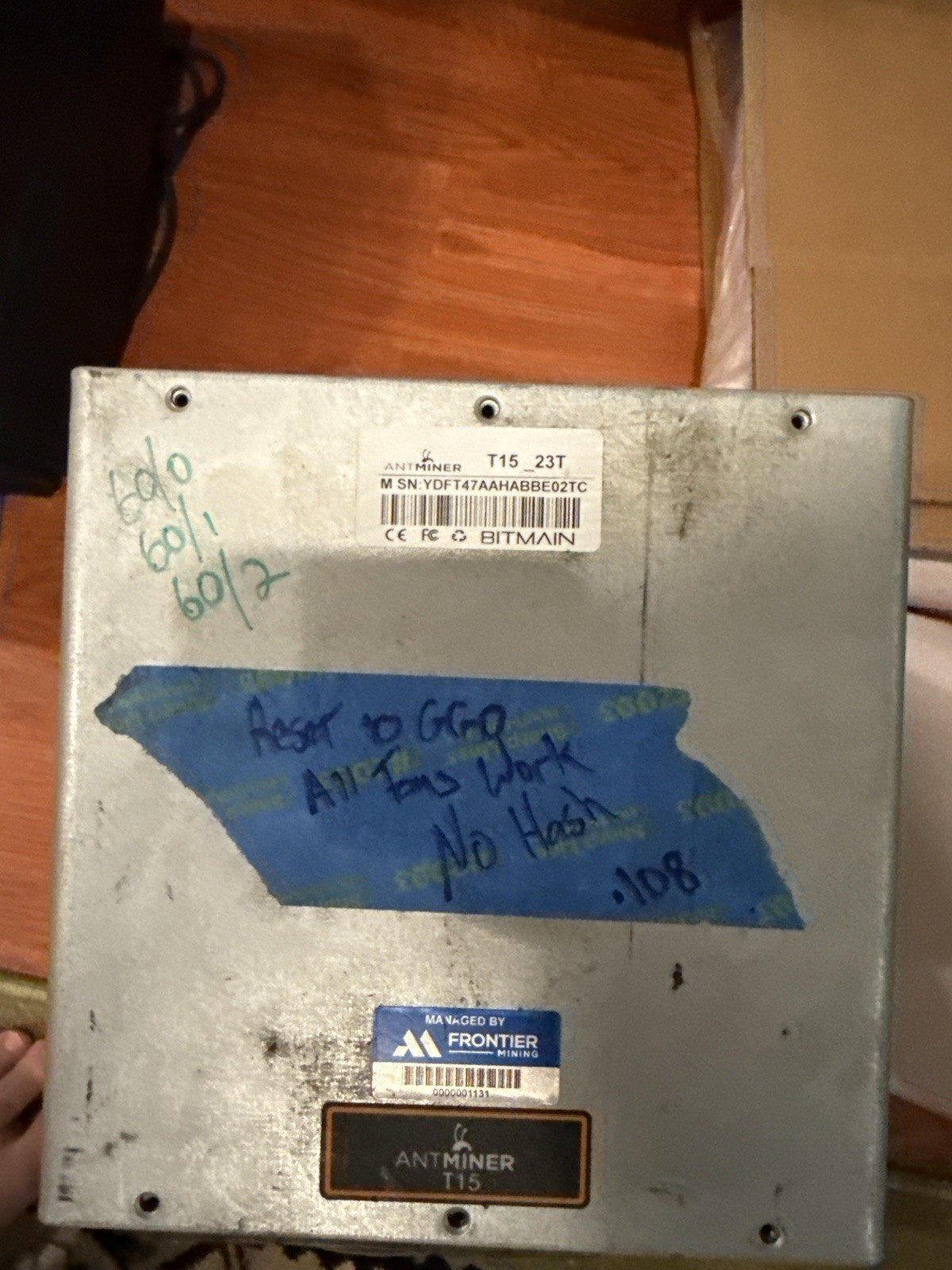 Bitmain Antminer T15 23T ASIC Bitcoin Miner – Powers On – Untested