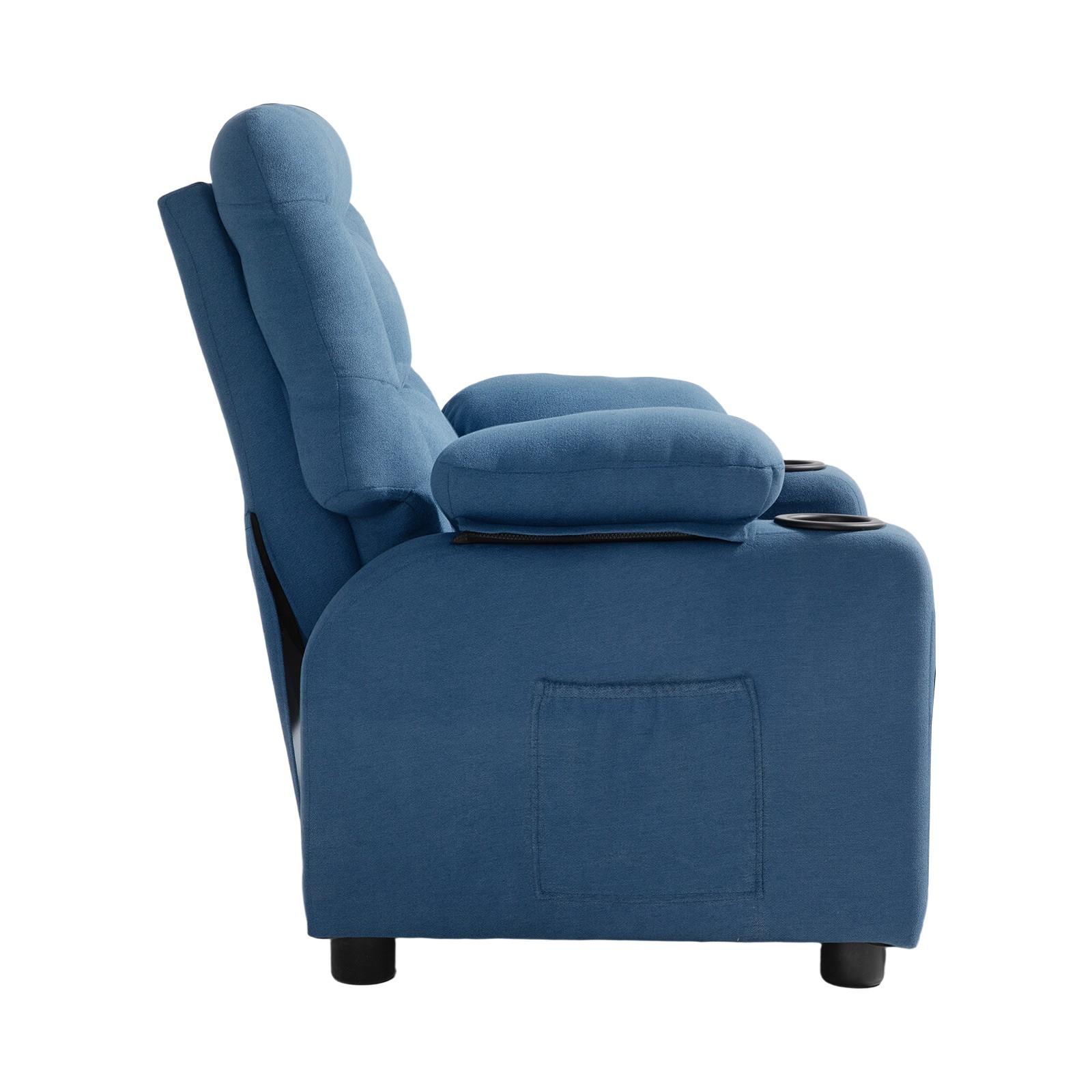 Uimoso Kids Reclining Chair Toddler Recliner with Cup Holders and Pockets (Blue)