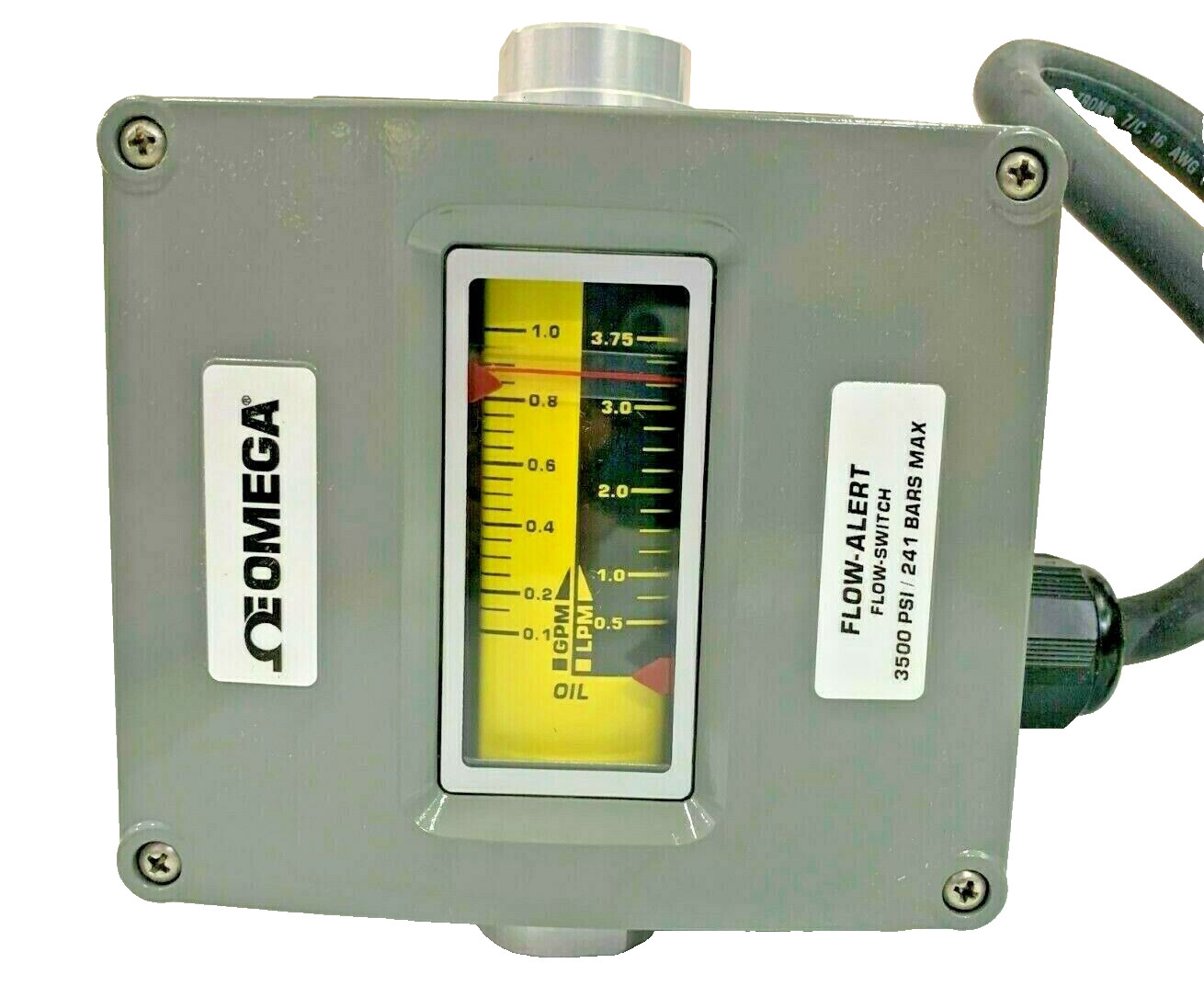 OMEGA  FL-6101B-R2 FLOW ALERT FLOW SWITCH  0.1 to 1 GPM  1/2" NPT  Max 3500 psi