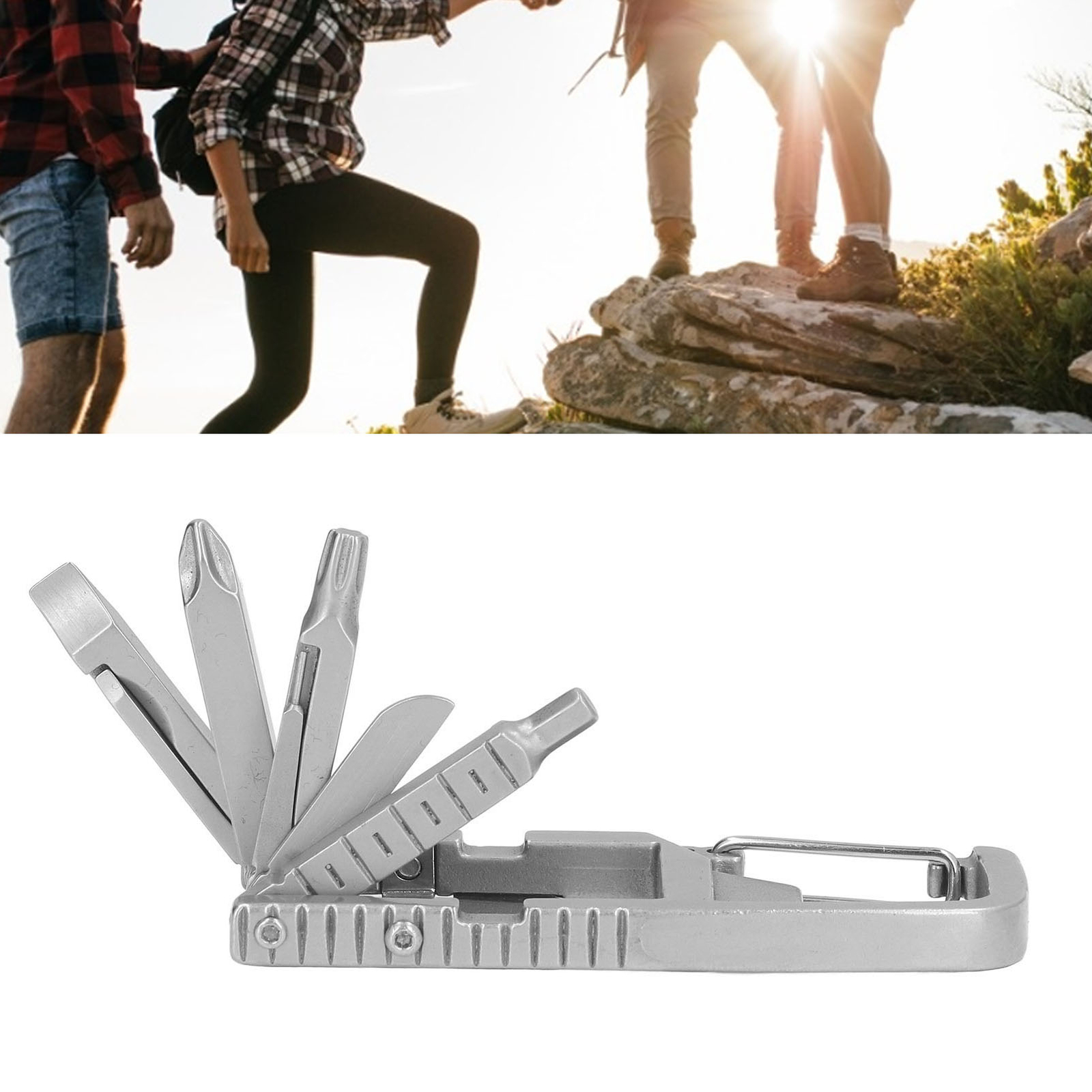 Keychain Multitool 12 In 1 Folding MultiTool Stainless Steel Outdoor Screwdriver