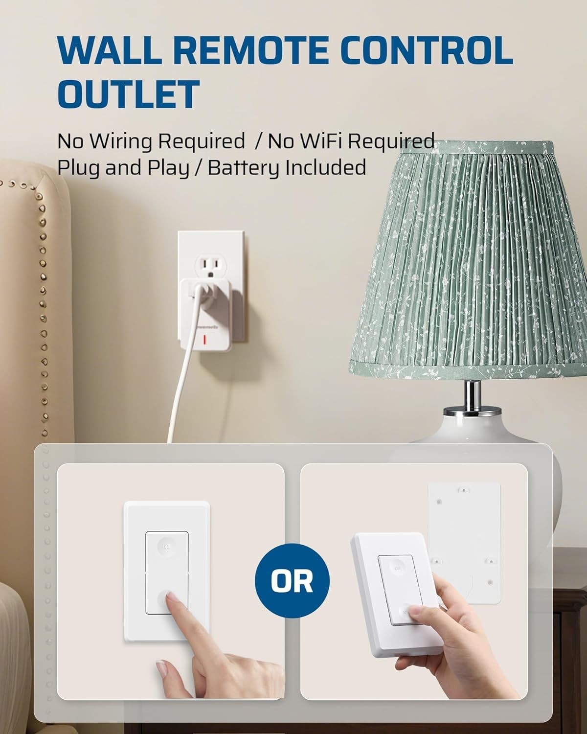 DEWENWILS Remote Control Outlet Wireless Wall Mounted Light Switch, Electrical.