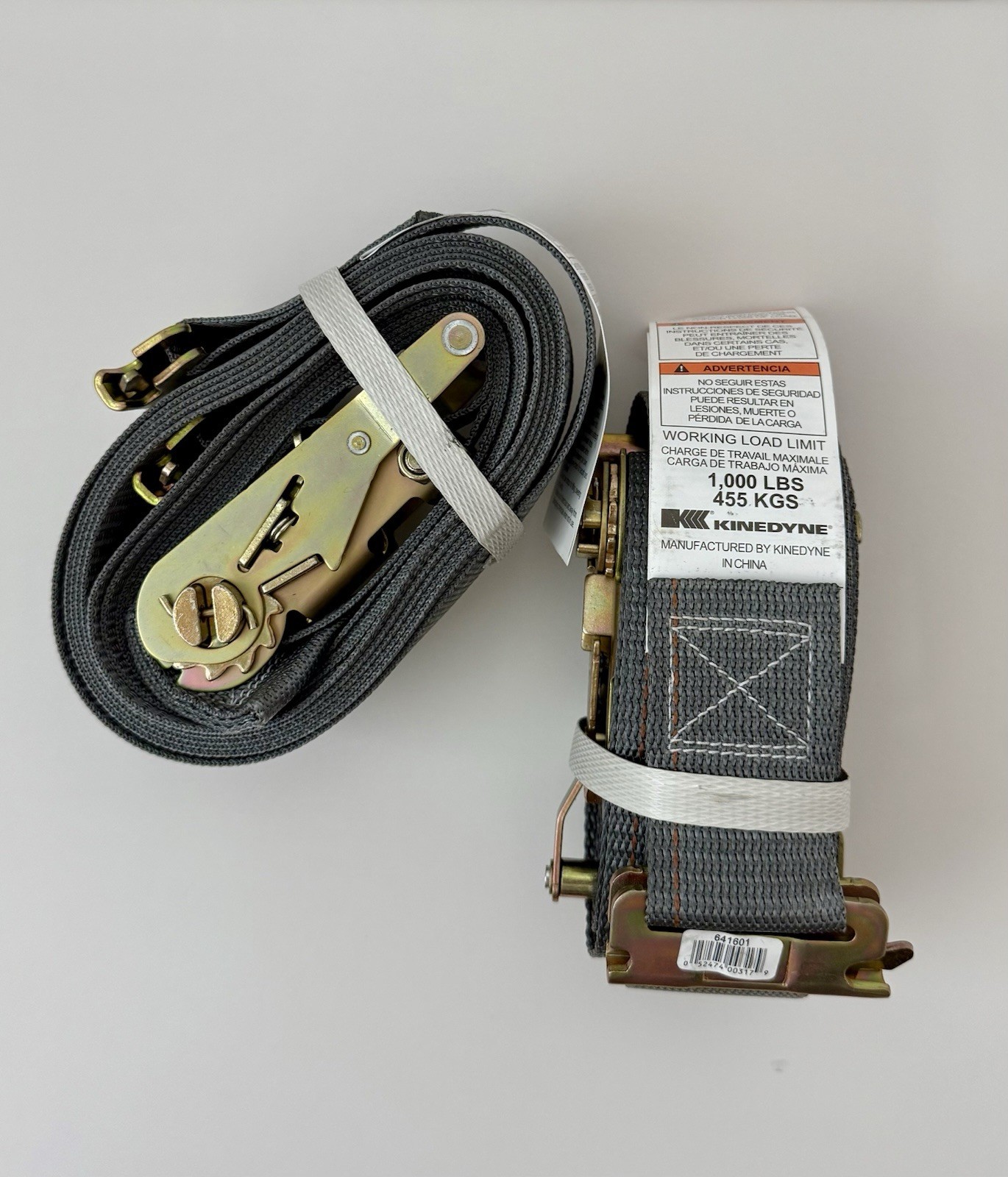 1000 LBS, 455 KGS, Kinedyne 641601, 2" x 16' Logistic Cargo Ratchet Strap