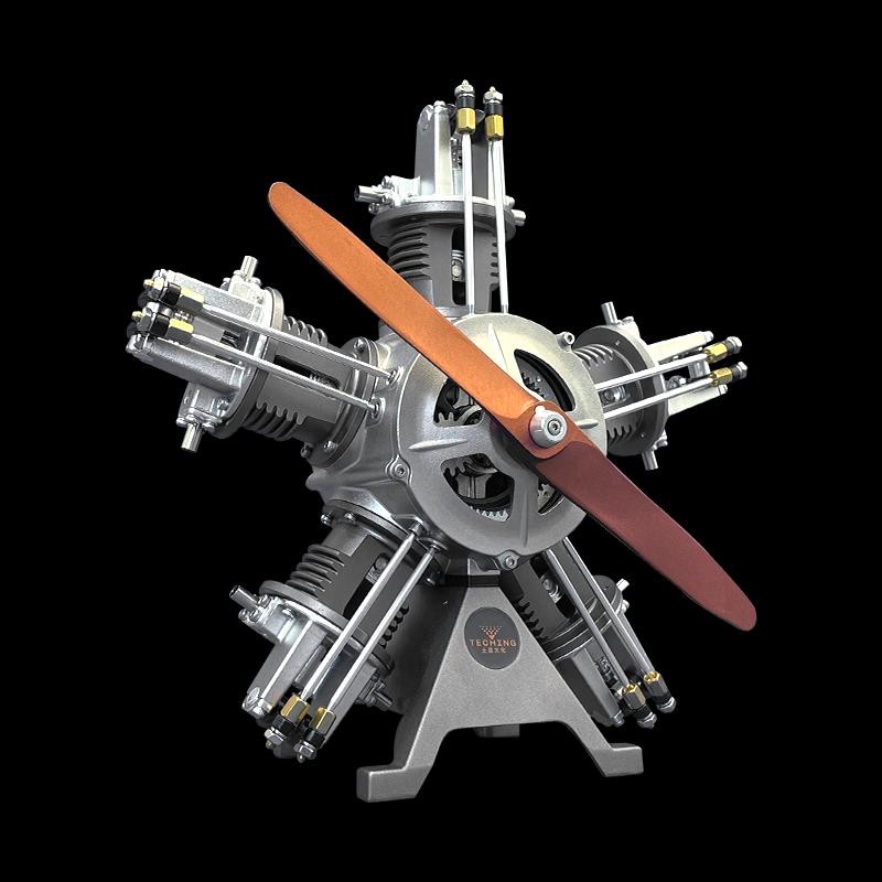 TECHING Electric Engine Five Cylinders Radial Realistic DIY Art Display Model