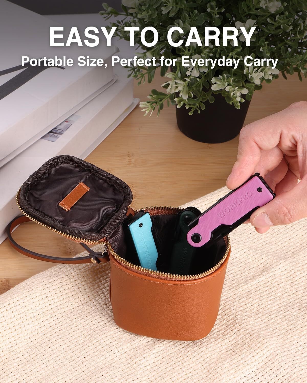 WORKPRO 3Pcs Folding Utility Knife Set 10 Extra Blades Quick-Change Box Cutter