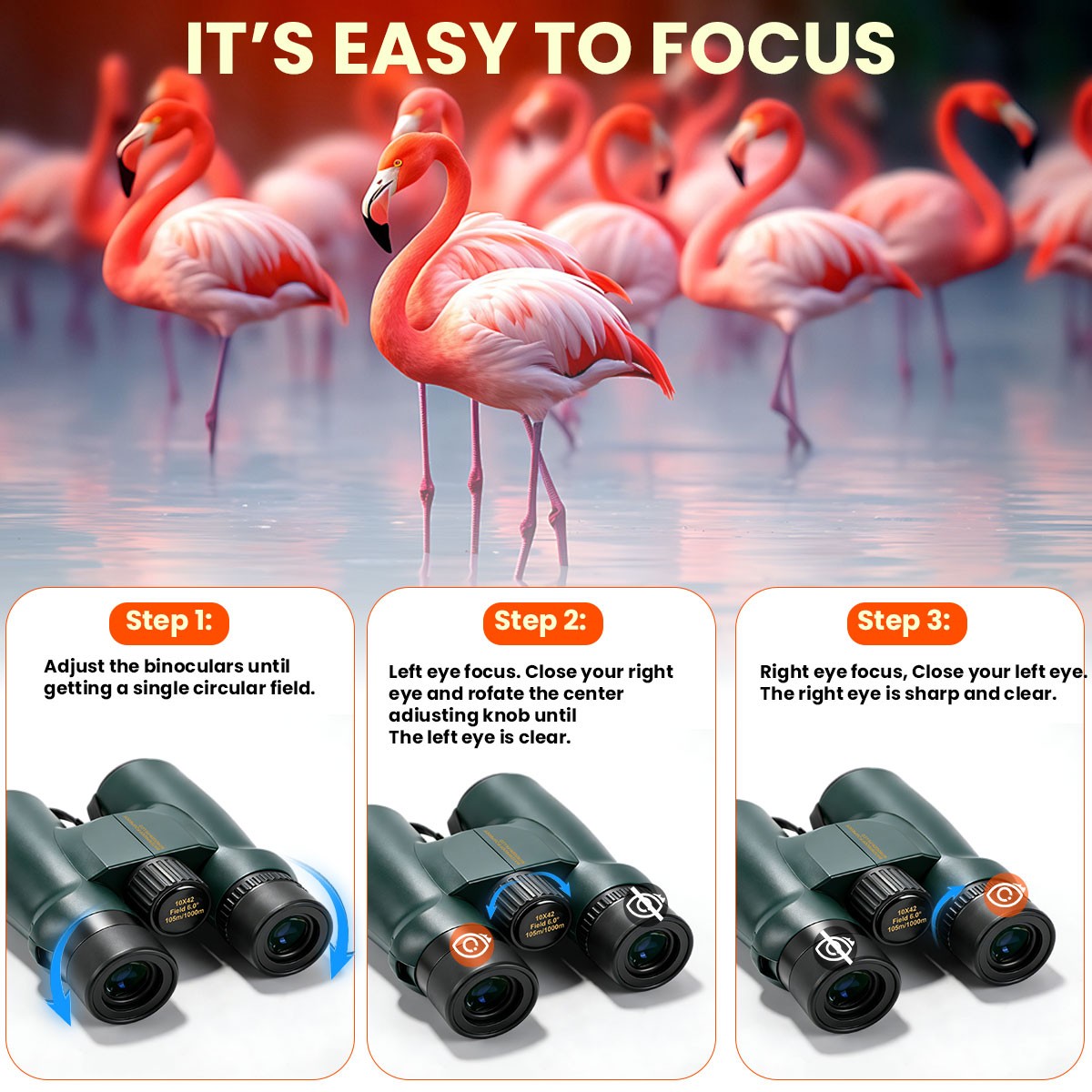 Powerful 10x42 Binoculars BAK4 HD Long Range Hunting Pro Bird Watching Telescope