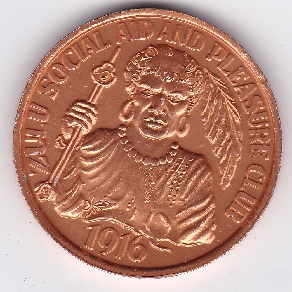 2002 Aluminum Doubloon:  ZULU SOCIAL AID AND PLEASURE CLUB/ ZULU THE GOVERNOR