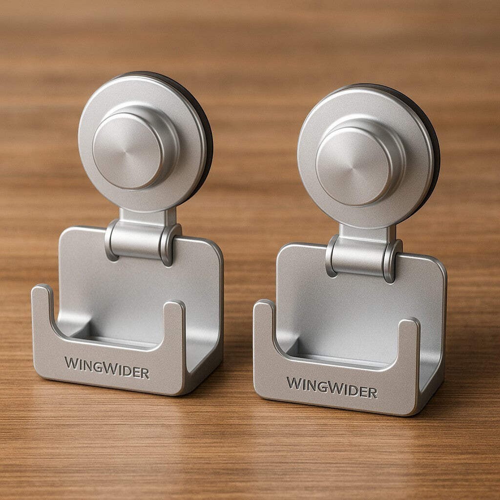 WingWider Silver Suction Cover Holder 2-Pack Universal Mount