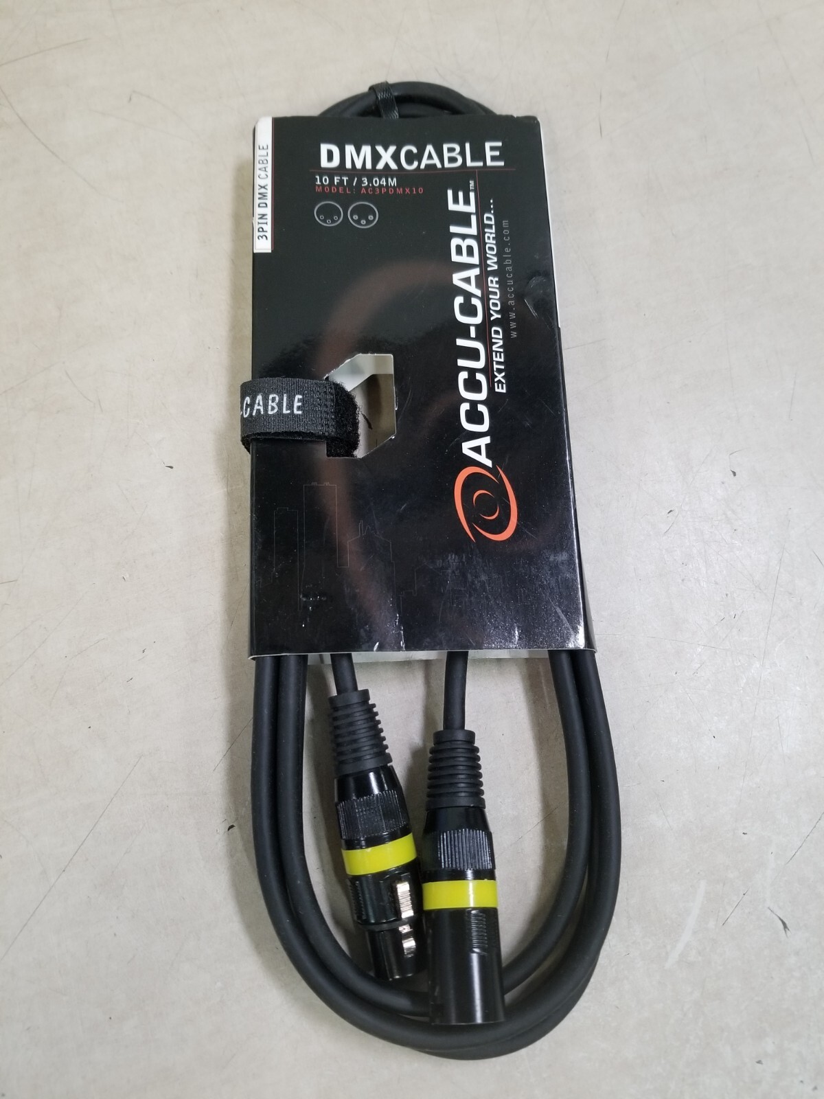 ADJ American DJ Accu-Cable 3-Pin DMX Lighting Fixture Effect 22 AWG Cable 10 ft