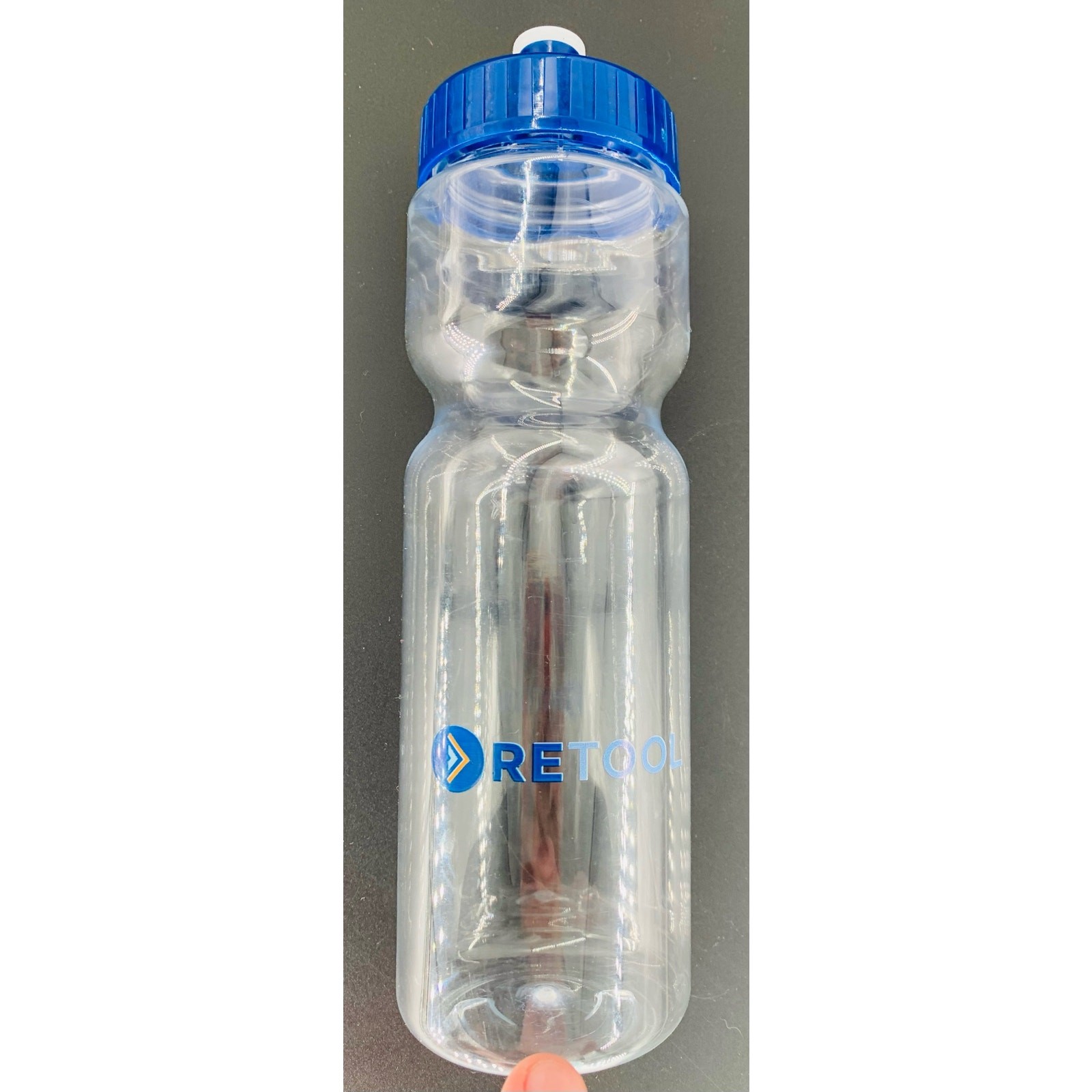 Clear Water Bottle Plastic Retool Blue Cap & Valve 24 Oz Bicycle Spill Proof