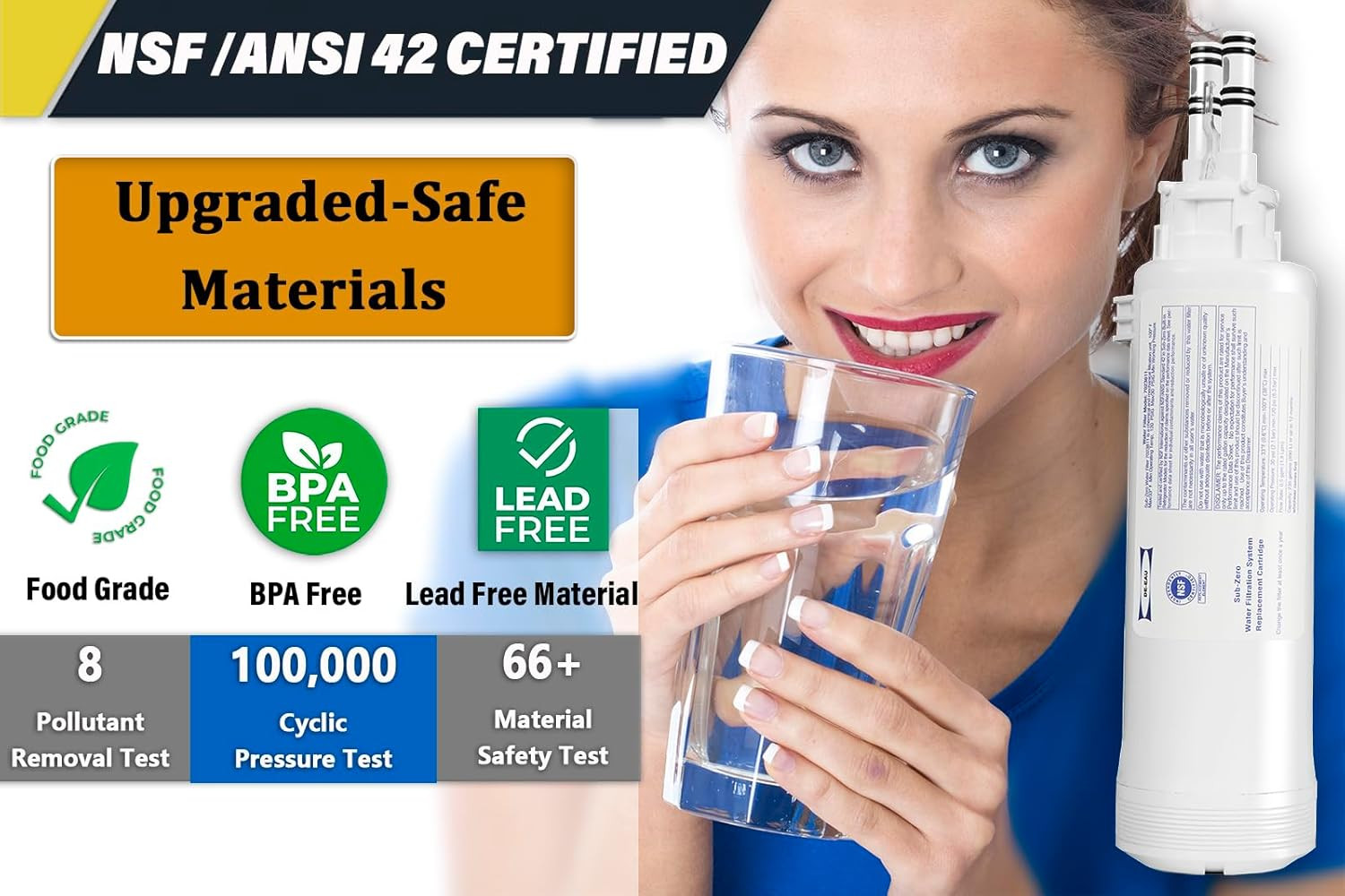 7023811 Water Filter Replacement (2 Pack) for Compatible Refrigerators