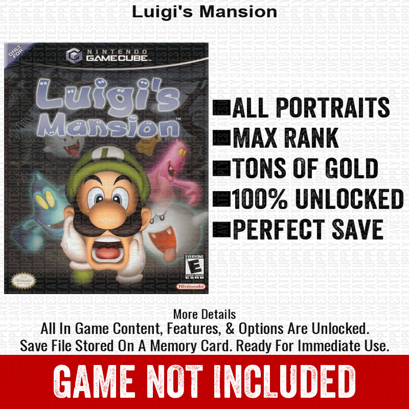 Luigi s Mansion 100% Nintendo GameCube Memory Card Save CHEATS