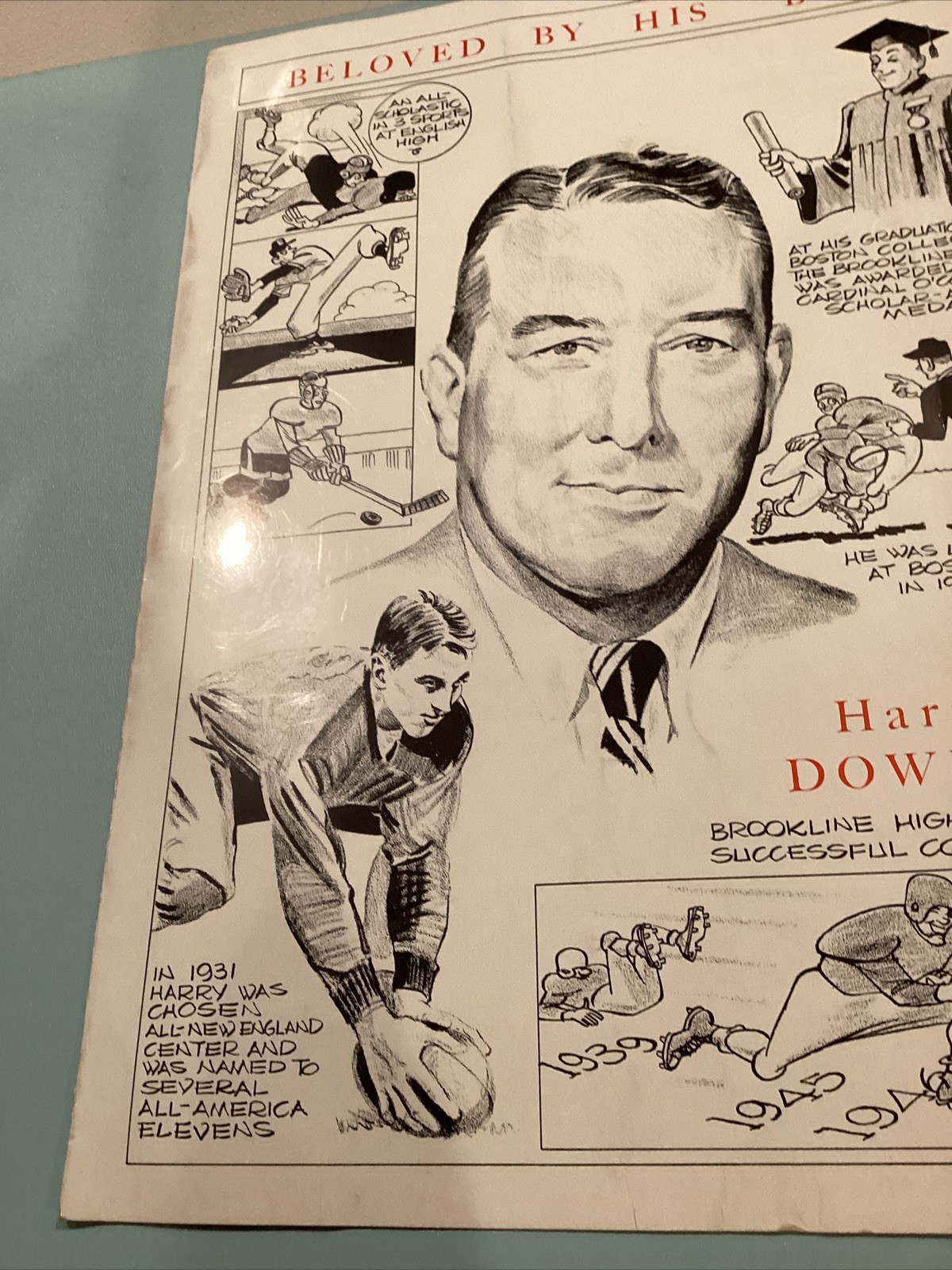 1954 Harry Downes Brookline HS Appreciation Dinner Program Swede Nelson Coll