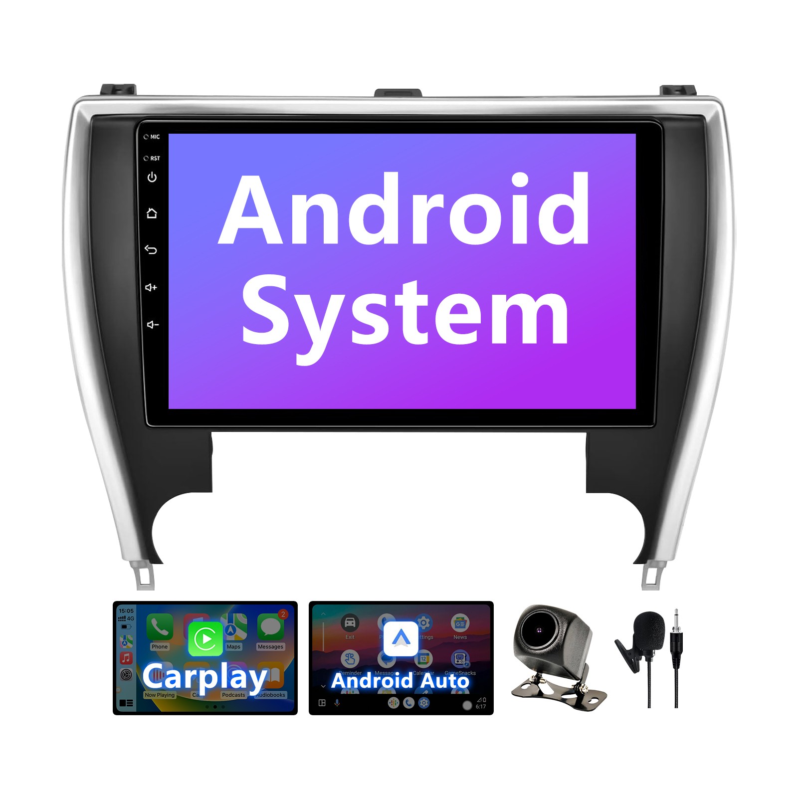 For 2015 2016 2017 Toyota Camry Radio GPS Stereo Car CarPlay&Android Auto 2+32G