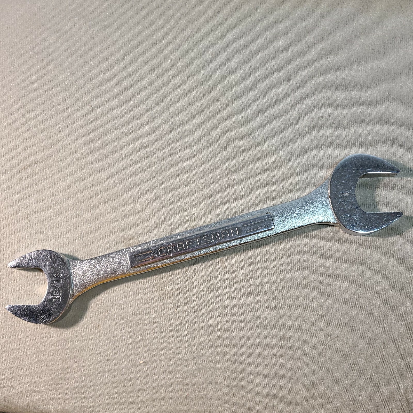 Craftsman Open End Wrench, -V- 44585, sizes 15/16” x 1”, Made In The USA.
