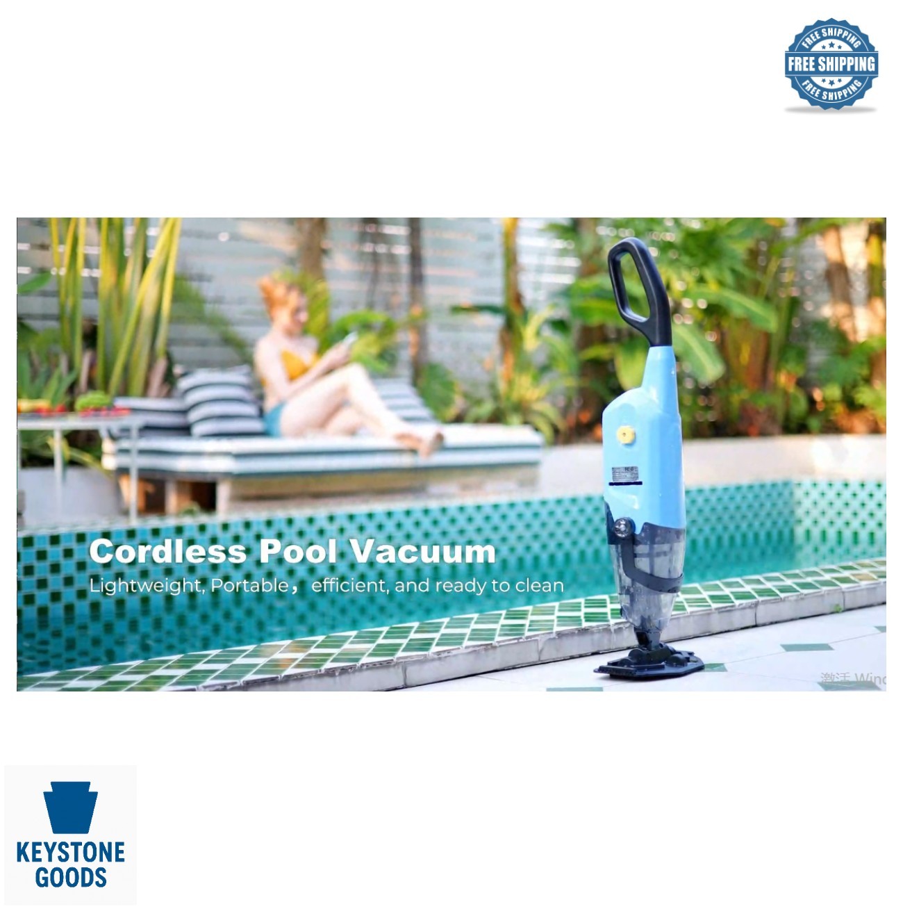 Cordless Handheld Pool Vacuum 18 GPM 60 Min Runtime 120μm Fine Filter Above