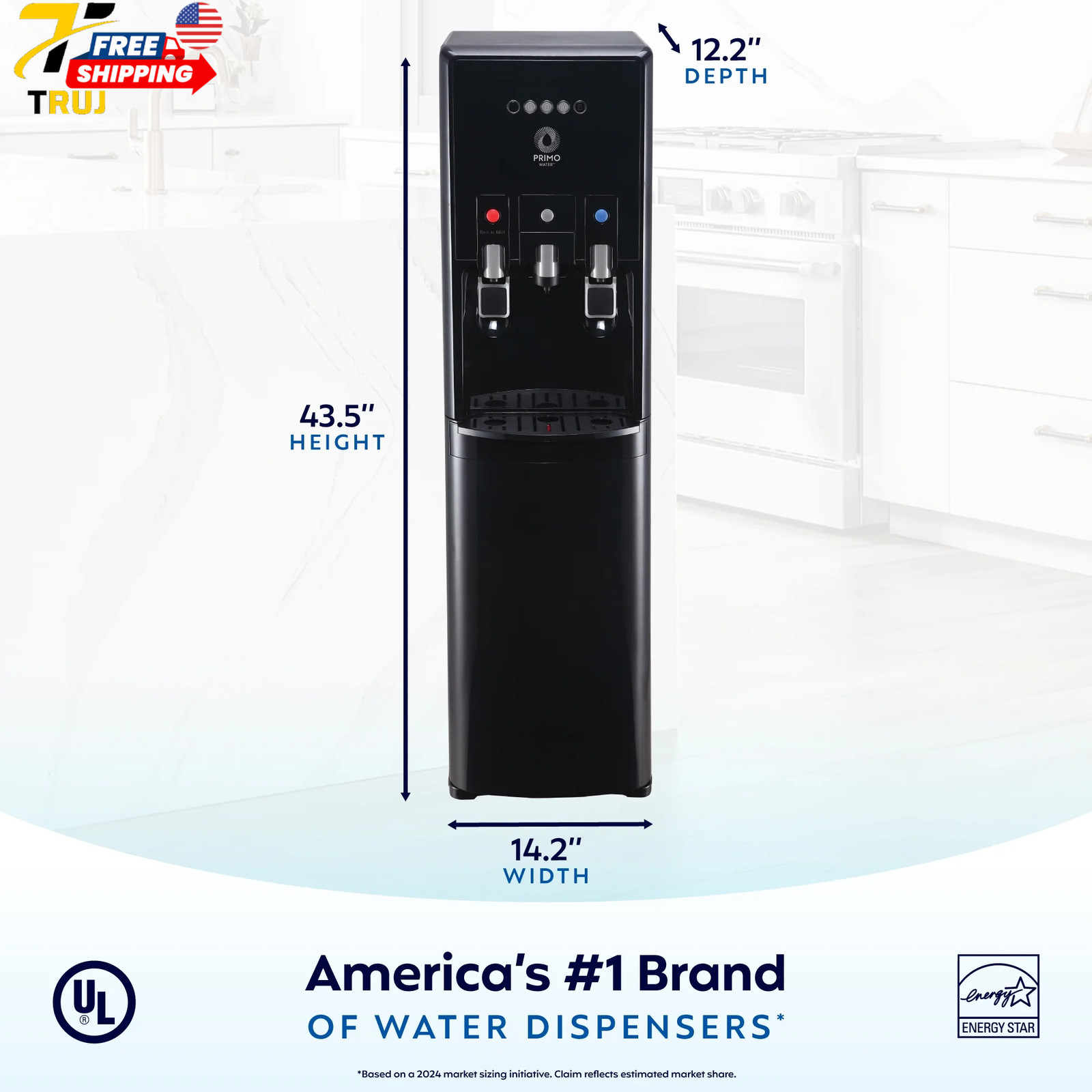 Bottom Loading Pro 2 Temp Water Dispenser with Single-Serve Coffee Maker Black