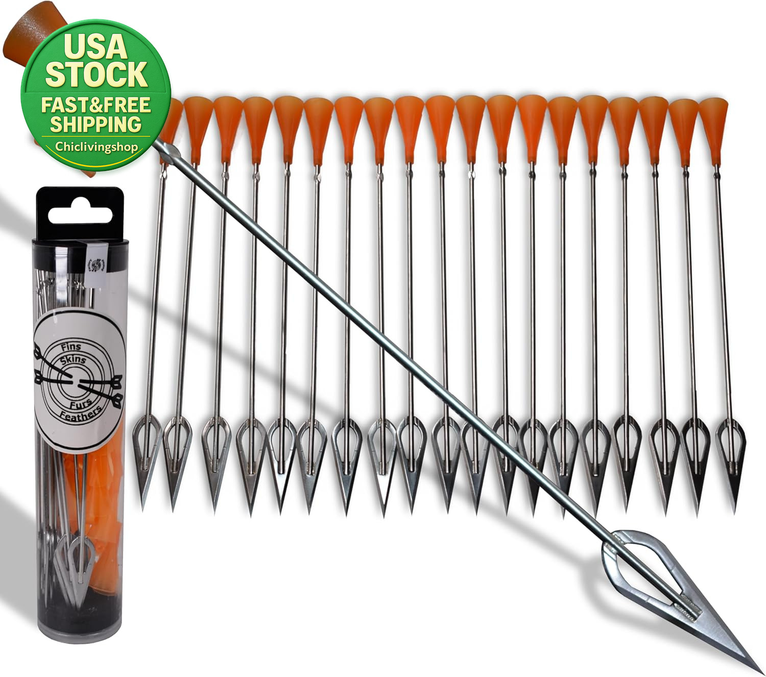 Blowgun Darts .625 20 Pack 8.25 Inch Razor Sharp Fletched Accurate Cone