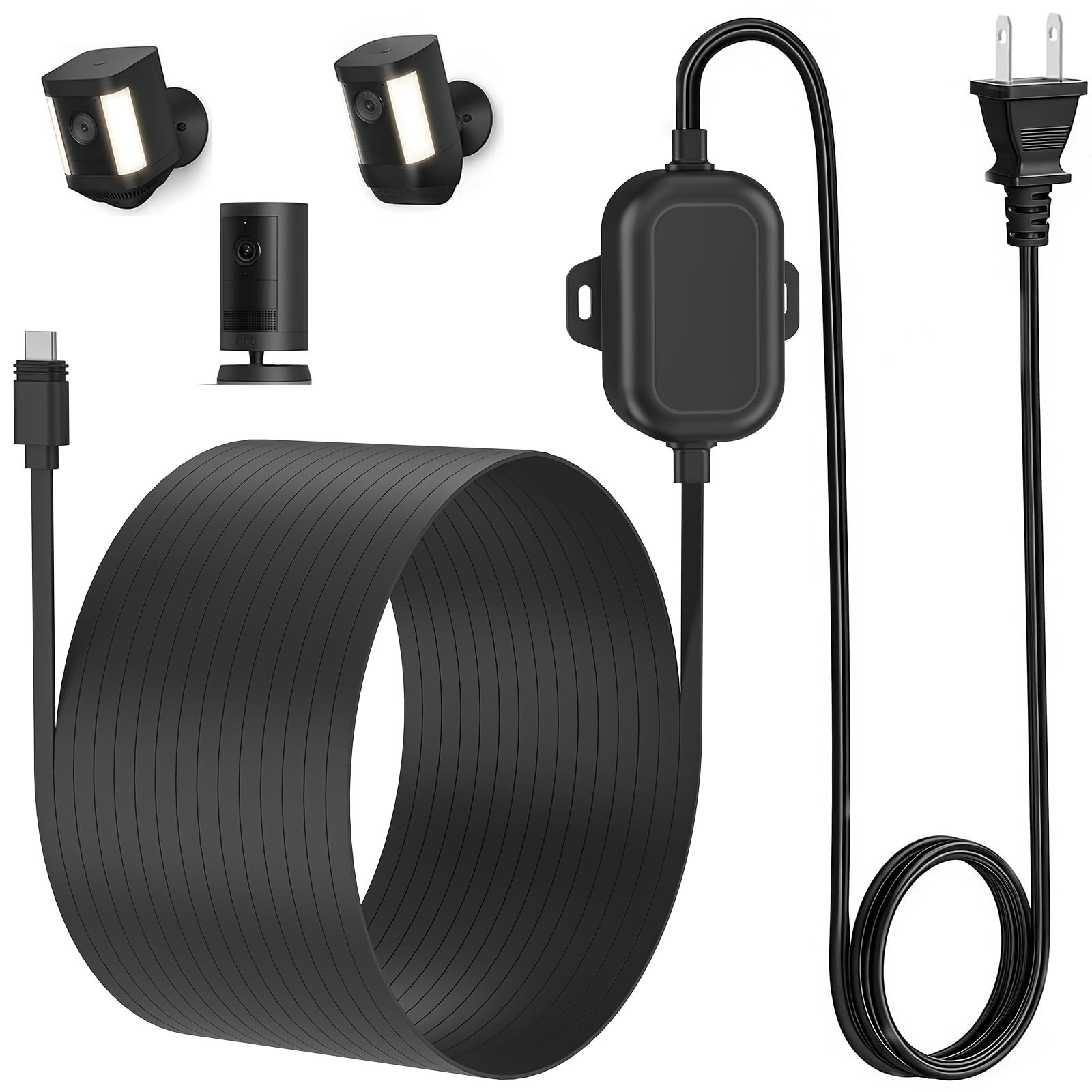 Power Adapter for Ring Outdoor Cam Plus/Ring Spotlight Cam Plus/Pro (Battery)...