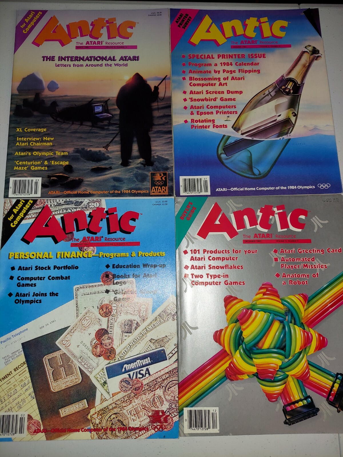 4 Issues Antic Atari Magazine Volume 2 1983-1984