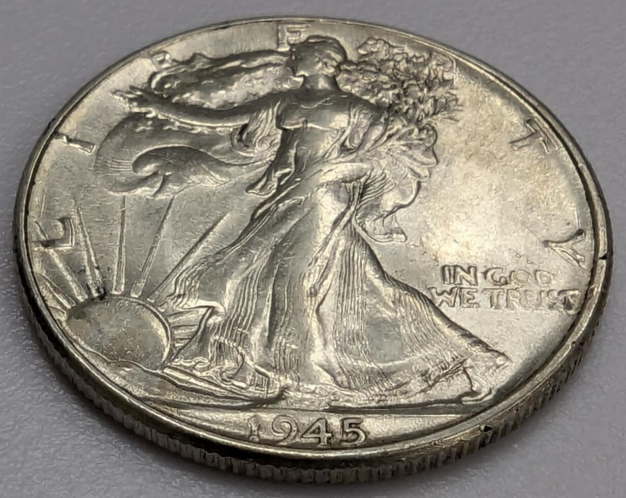 1945 Walking Liberty Half Dollar US Coin