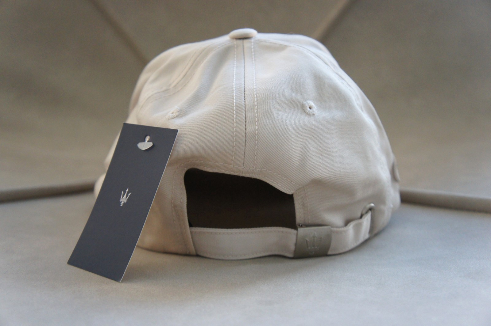 New Genuine Maserati Trident Beige Baseball Adjustable Snapback Cap Hat Patch