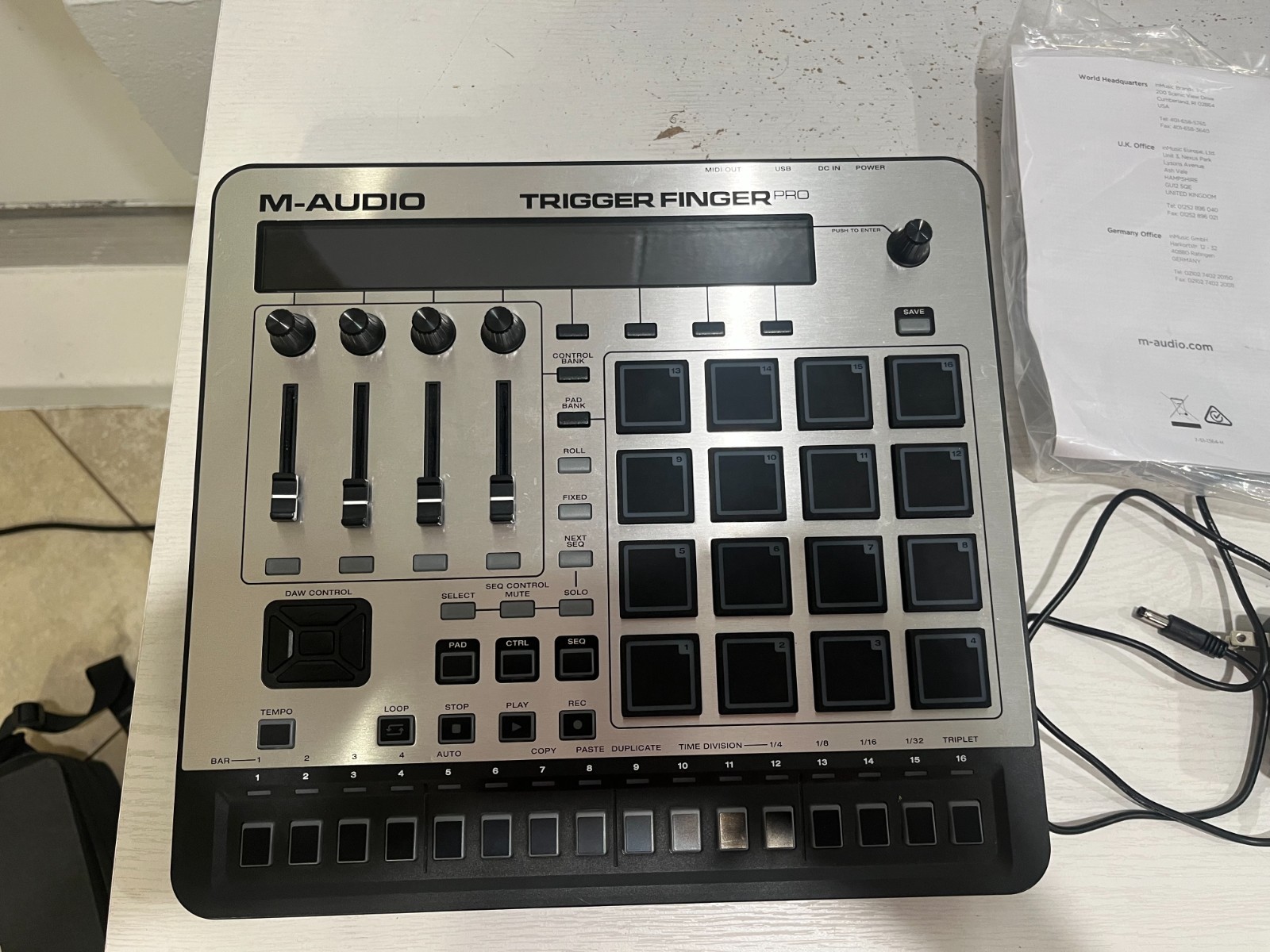 M-Audio Trigger Finger Pro USB MIDI Pad Controller Sequencer
