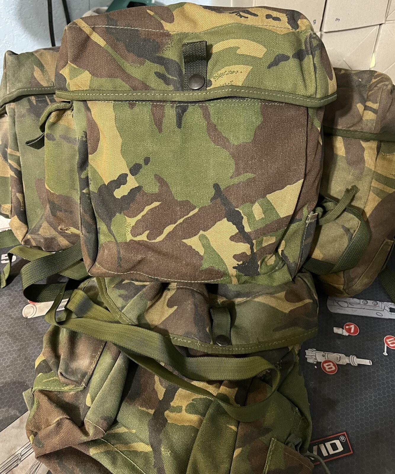 VINTAGE 1980’s BRITISH DPM CAMO MILITARY MESSENGER BAG, SHOULDER BAG, ETC .