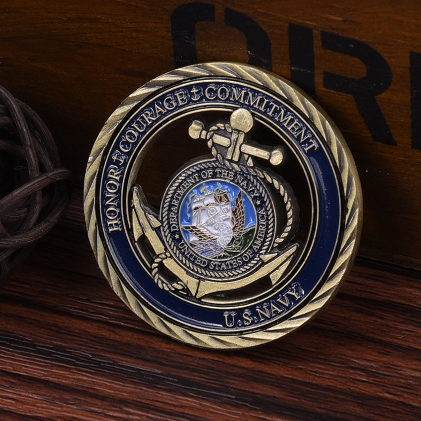 20PCS Bronze Commemorative Challenge Coin Medal U.S. Navy Core Values Military