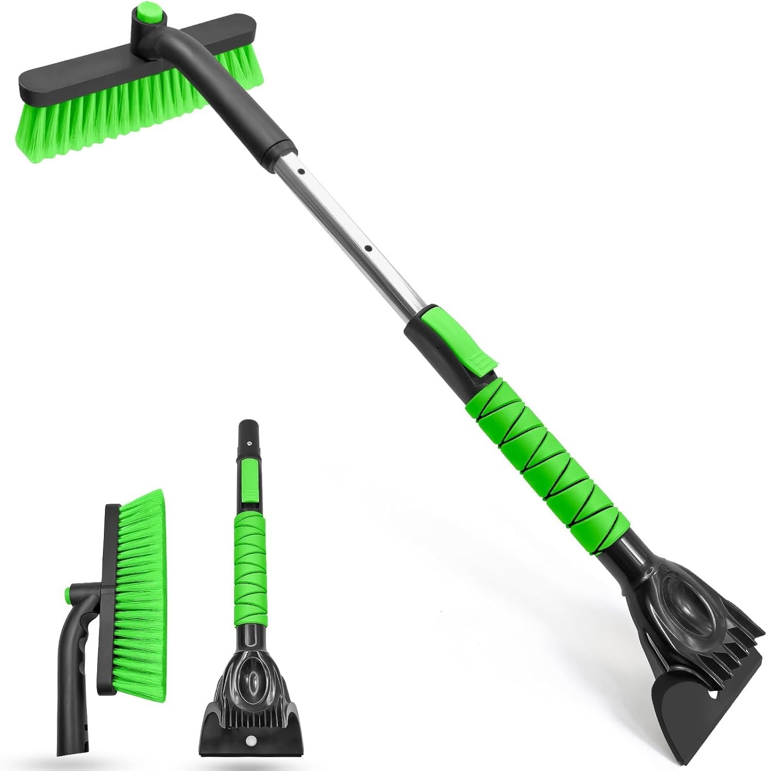 33 Inch Ice Scraper with Snow Brush for Car Windshield, Extendable Snow Scrap...