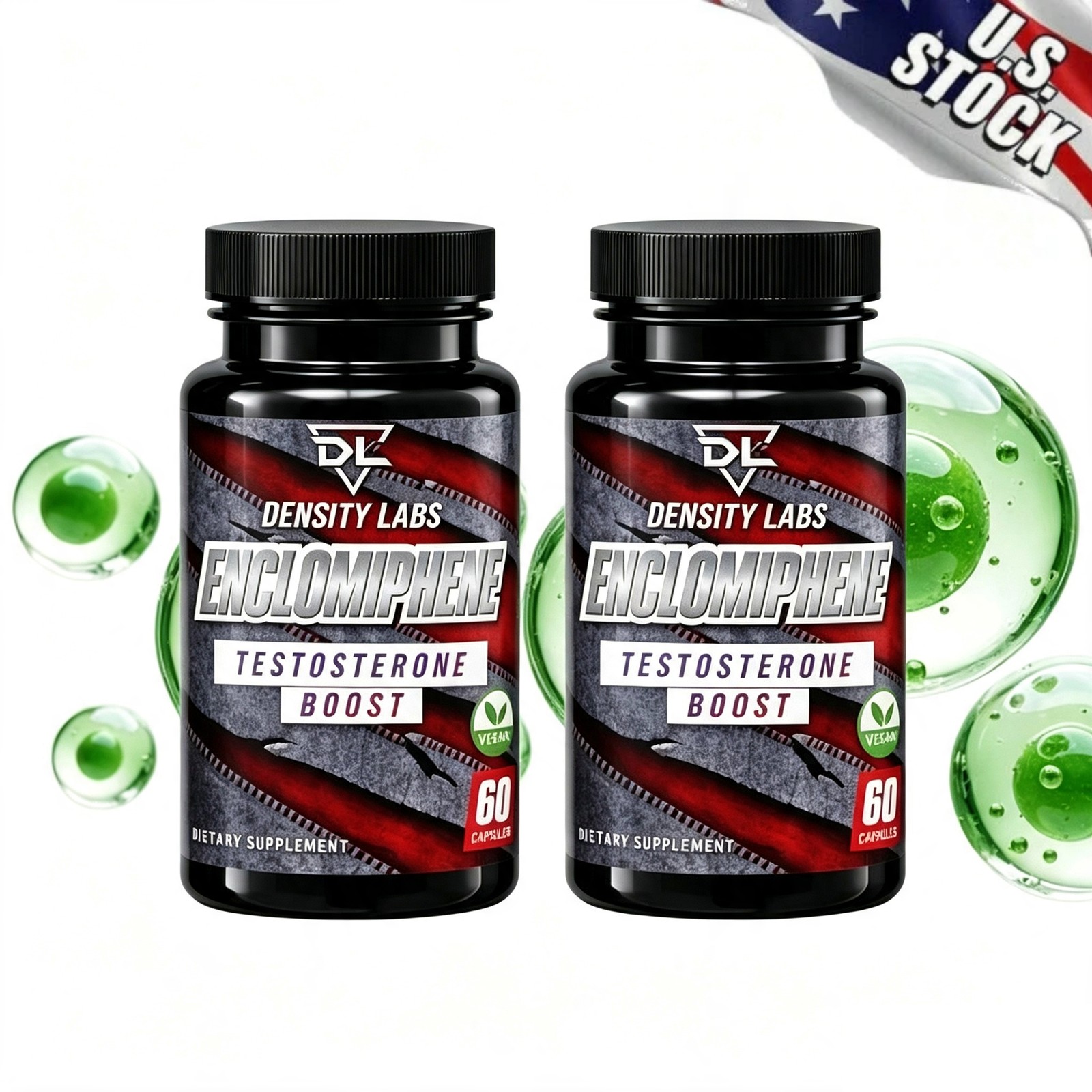 2 Set Density Labs Enclomiphene 25mg, 60 Capsules, New & US Stock