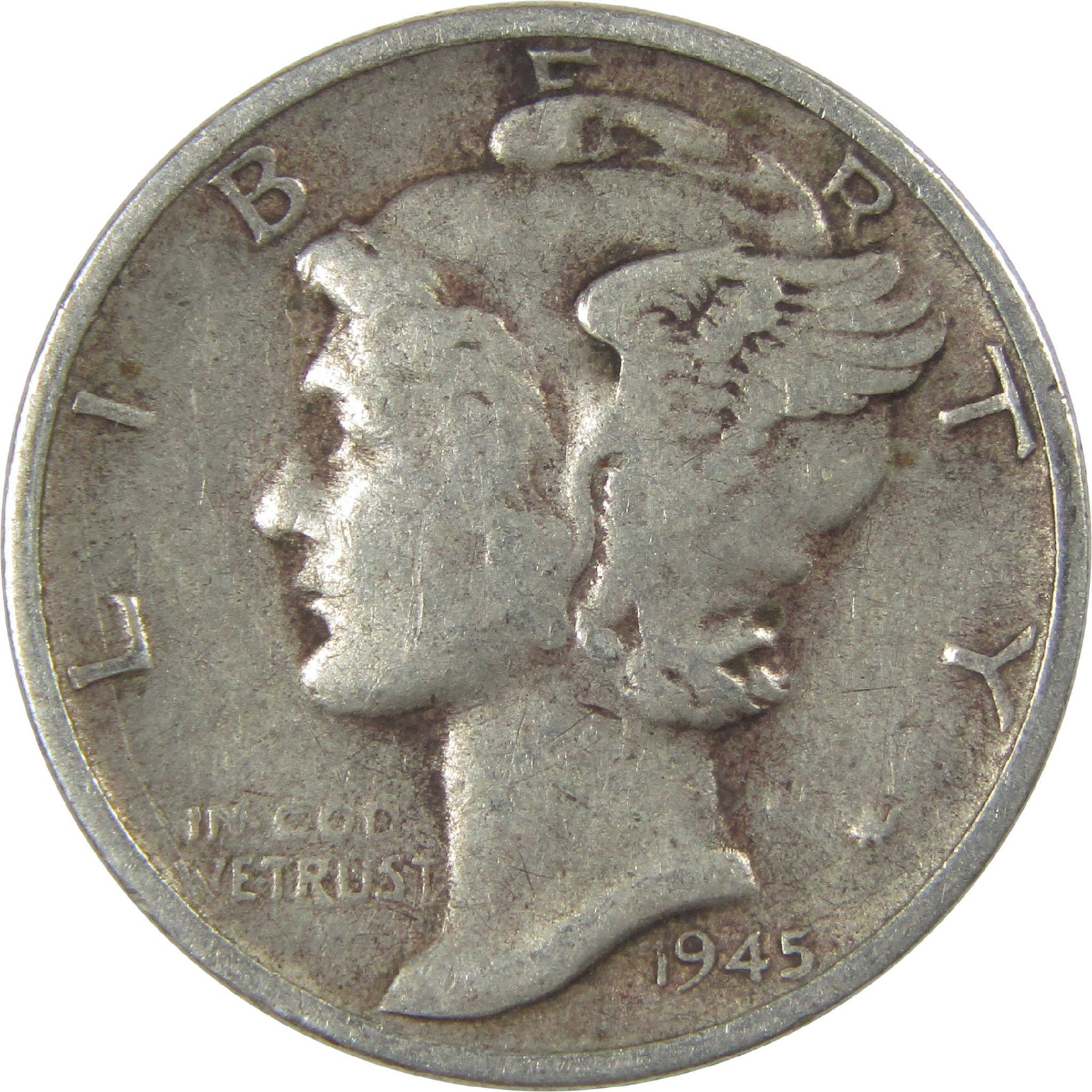 1945 S Mercury Dime Circulated Silver 10c Coin Collectible