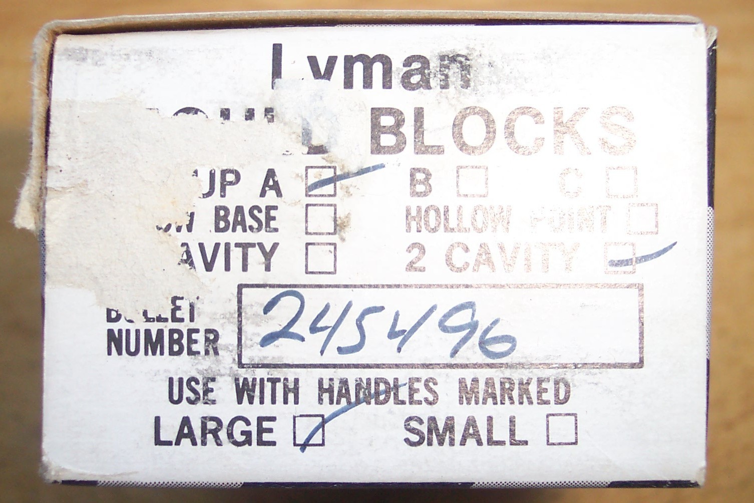 LYMAN 245496 SINGLE CAVITY .243/6mm 84 GRAIN MOULD UNUSED IN ORIGINAL WRAP