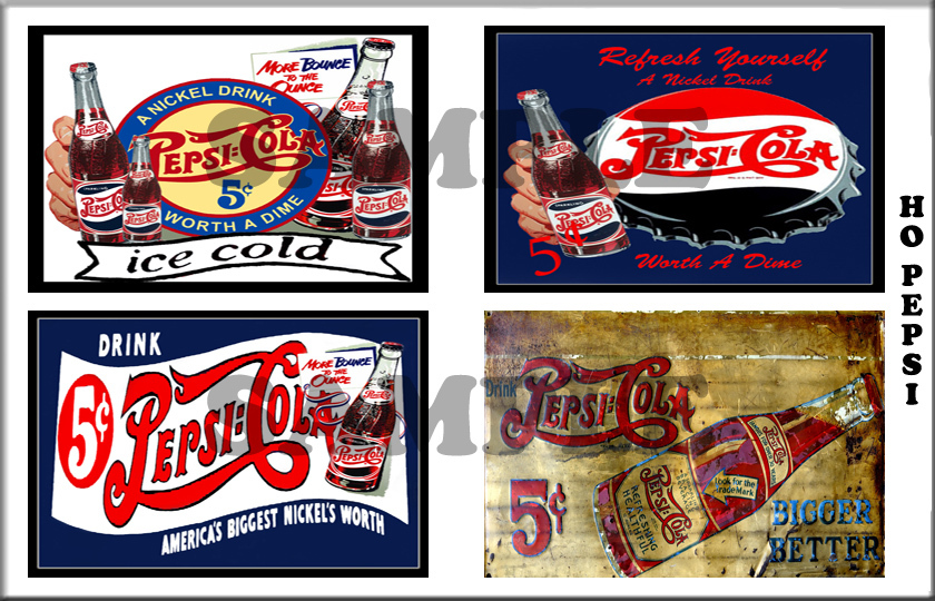 HO SCALE PEPSI BUILDING  SIGN DECAL SHEET