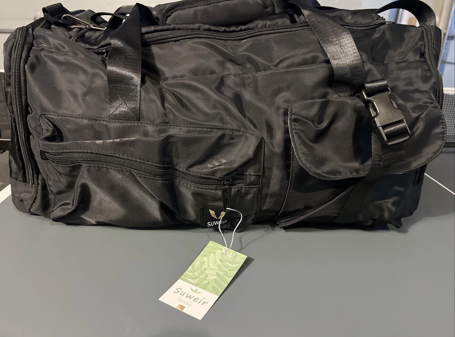 Large Sport Gym Bag~Duffel Gym Bag~Unisex~Backpack Gym Bag~ Travel Bag~Black~New
