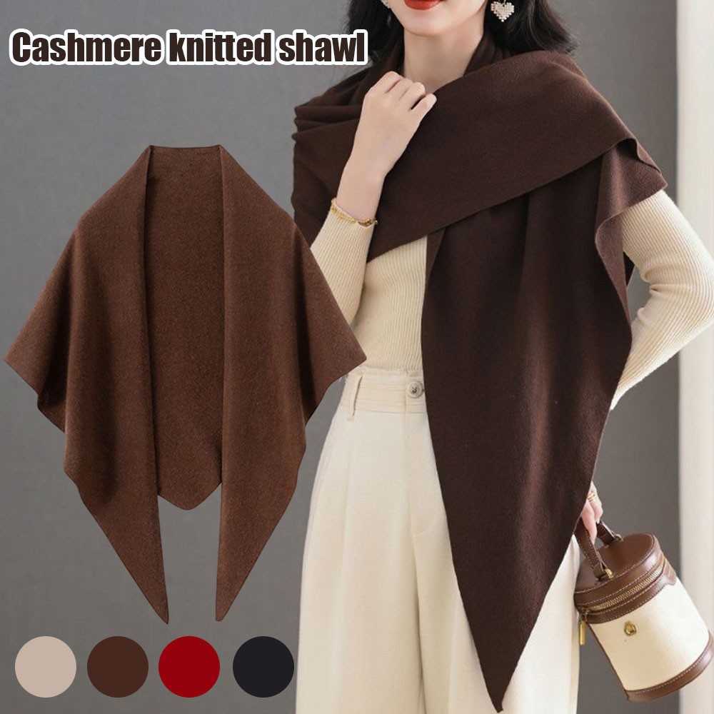 Large Triangle Shawl Scarf Womens Knitted Cape Casual Soft Warm Cappa Cozy ❥