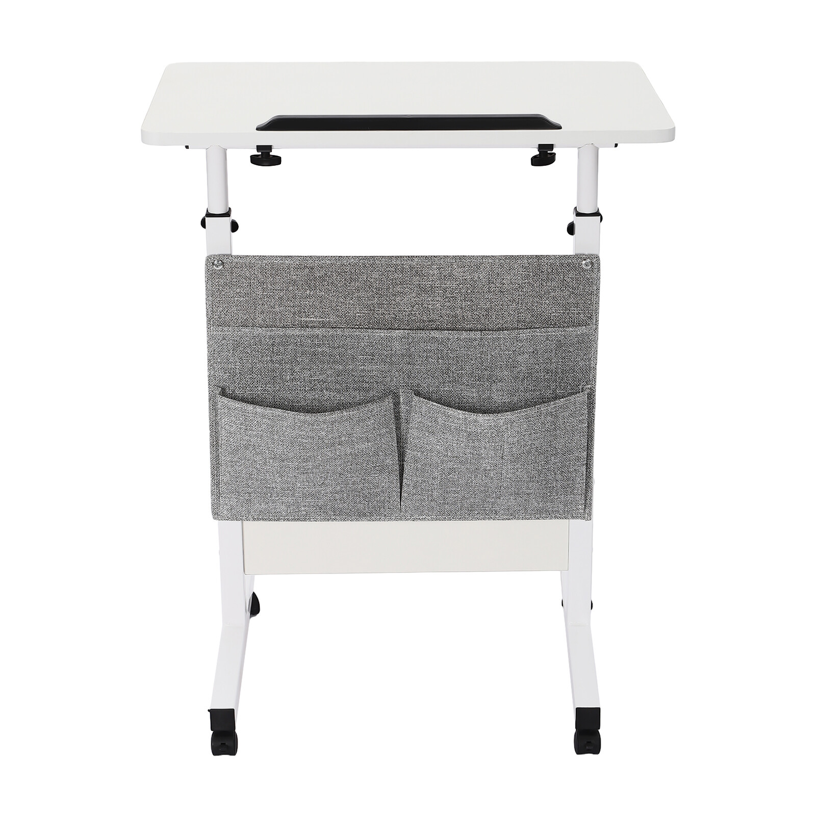 Rolling Laptop Desk Office Computer Table Adjustable Height Stand up w/ Storage
