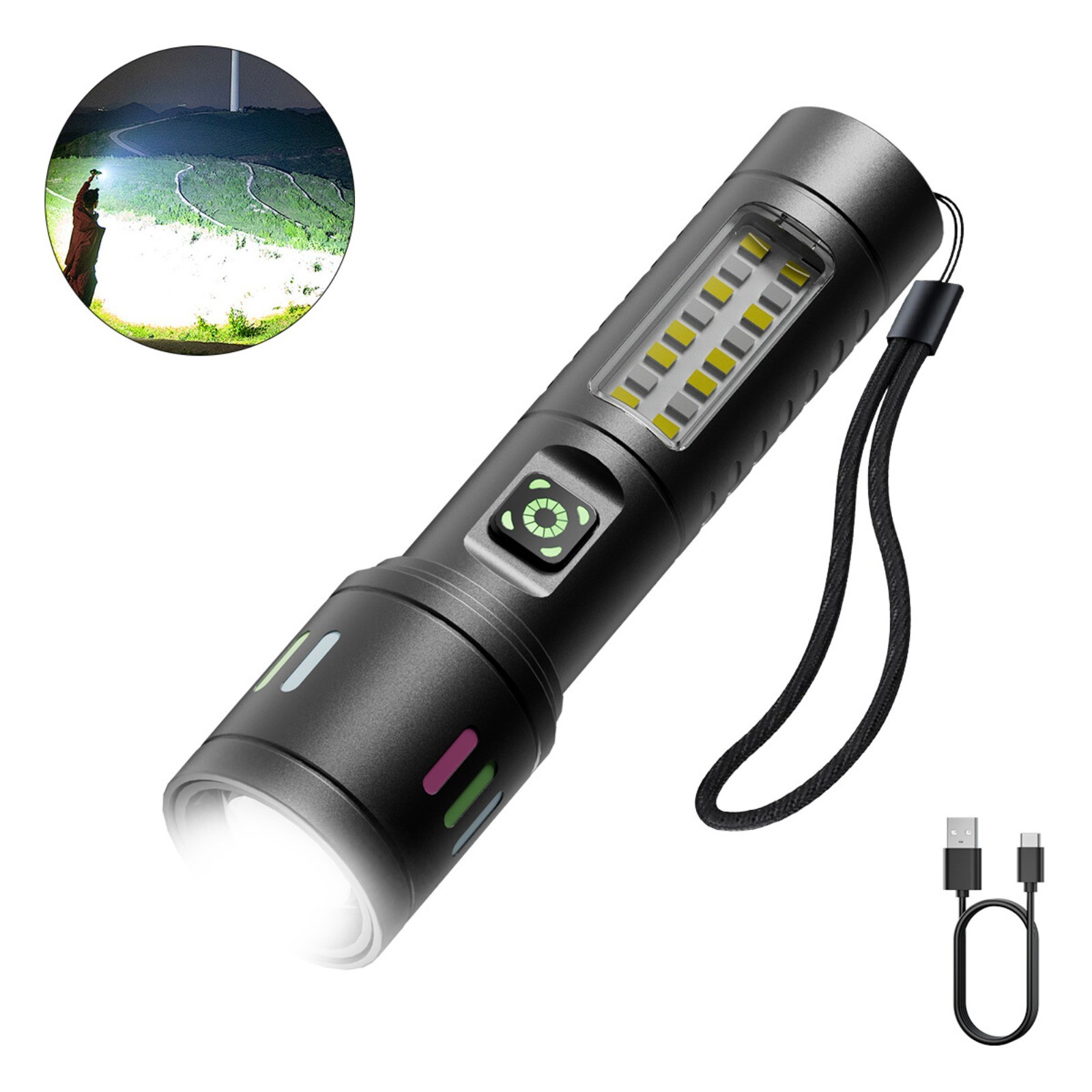 99000000 Lumen Super Bright LED Tactical Flashlight Rechargeable LED Work Lights
