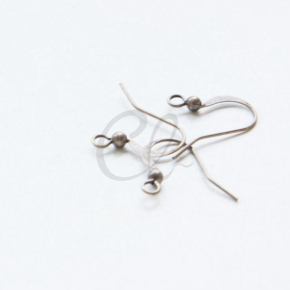60 Pieces Antique Brass Plated Brass Base Earring Hooks with Ball (1829C)