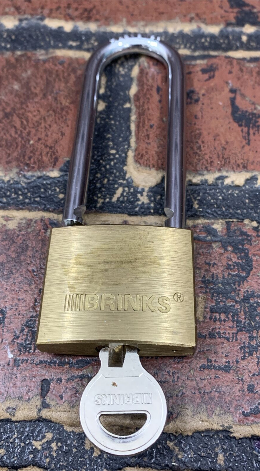 Brinks Solid Brass Padlock w/ Chrome Plated Hardened Shackle