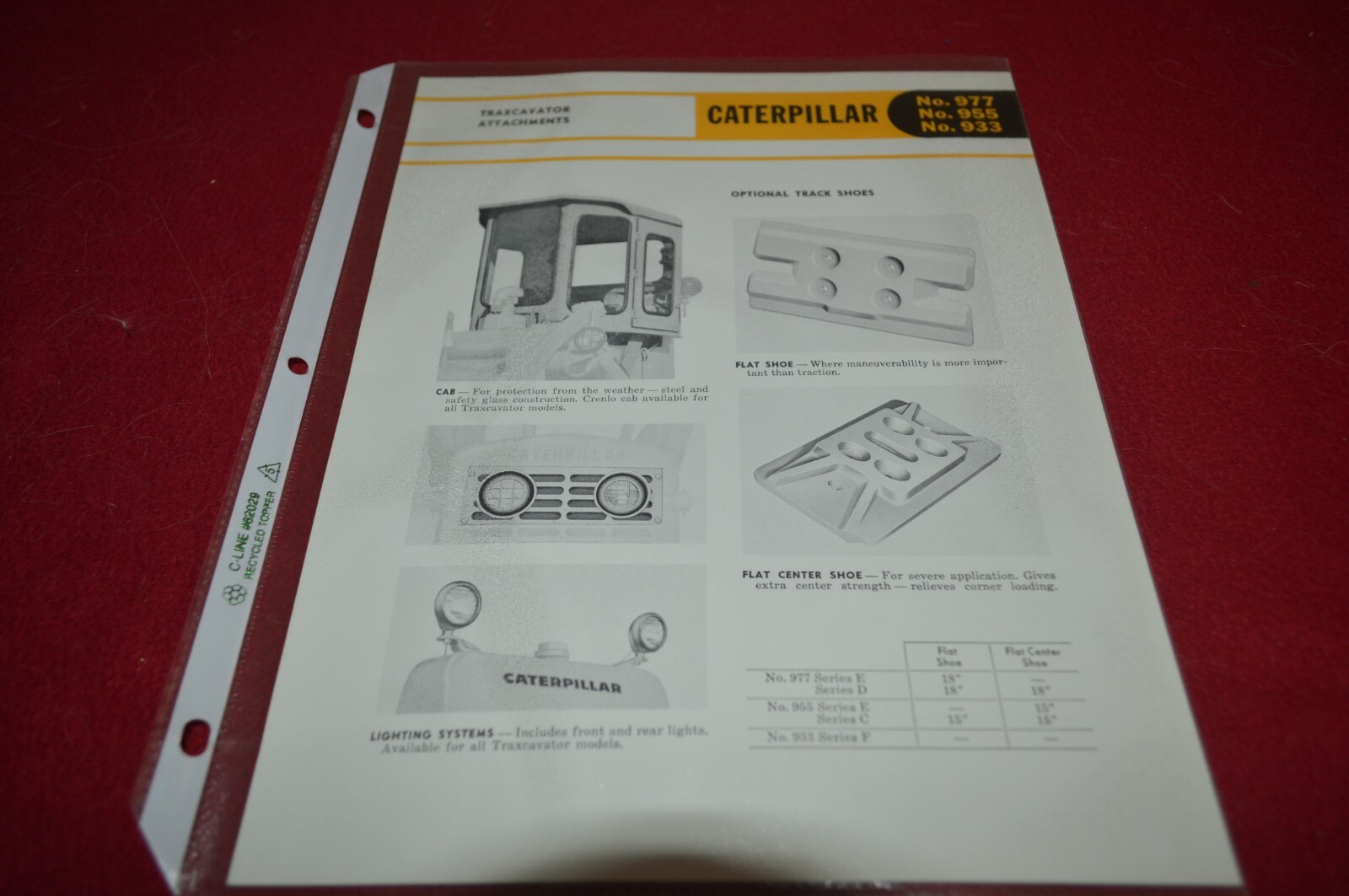 Caterpillar 977 955 933 Traxcavator Attachmen For 1959 Dealer's Brochure AMIL16