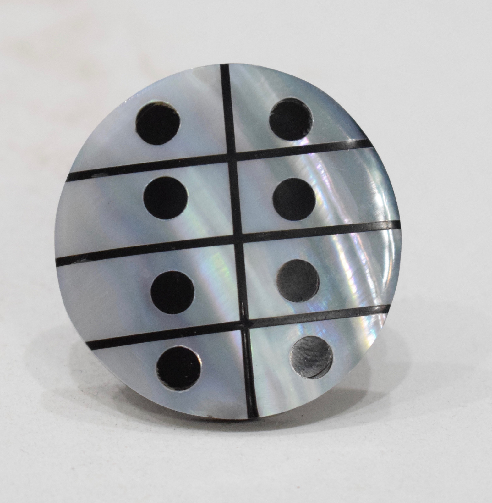 Ring Black Horn Inlaid Mother of Pearl Ring Indonesia